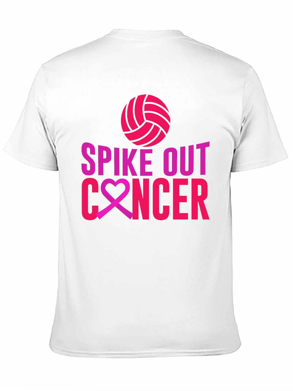 Spike Out Cancer T-Shirt - Volleyball Design