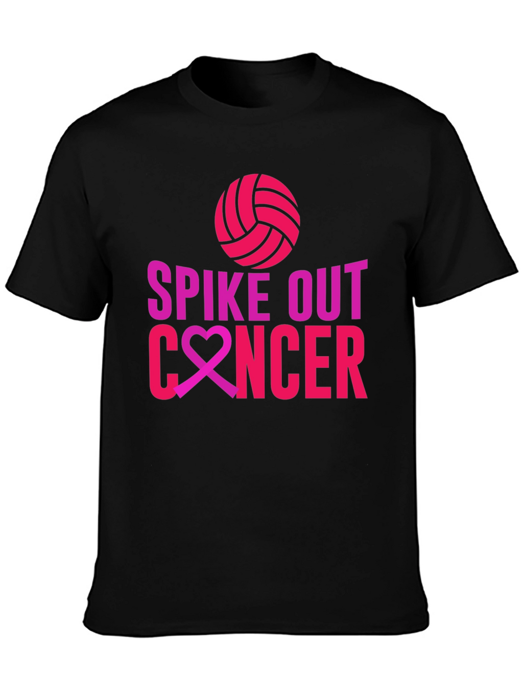 Spike Out Cancer T-Shirt - Volleyball Design