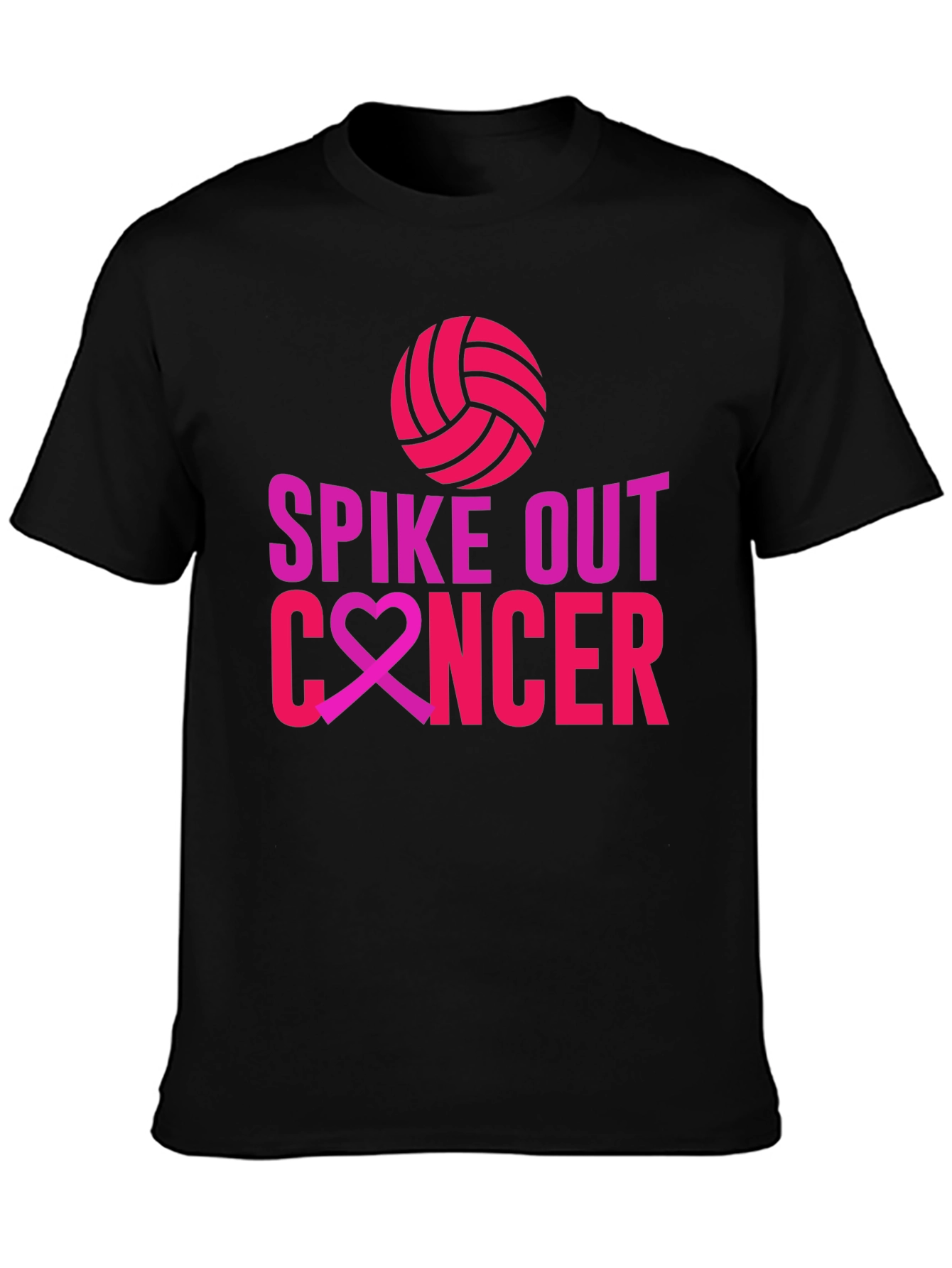 Spike Out Cancer T-Shirt - Volleyball Design