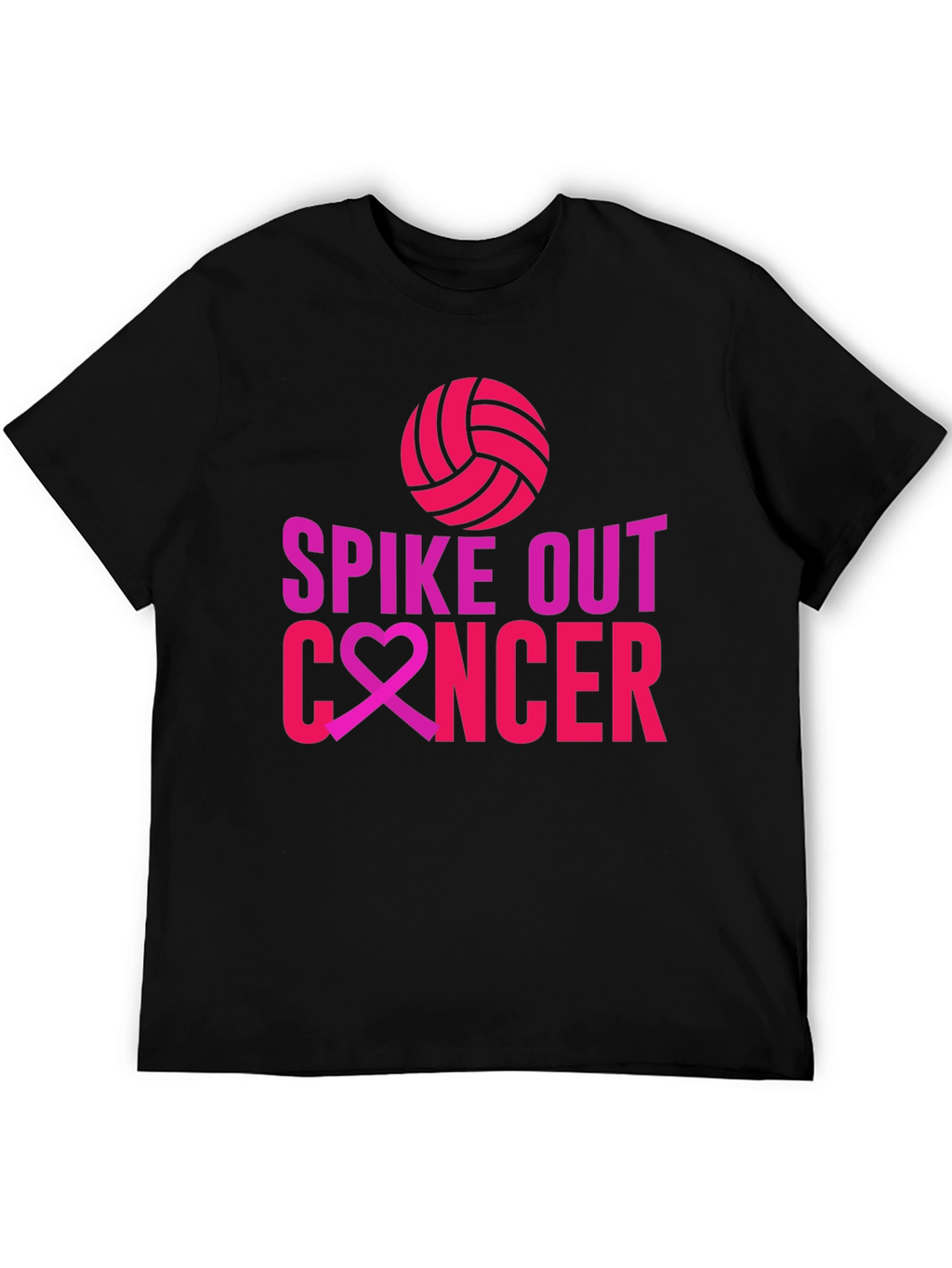 Spike Out Cancer T-Shirt - Volleyball Design