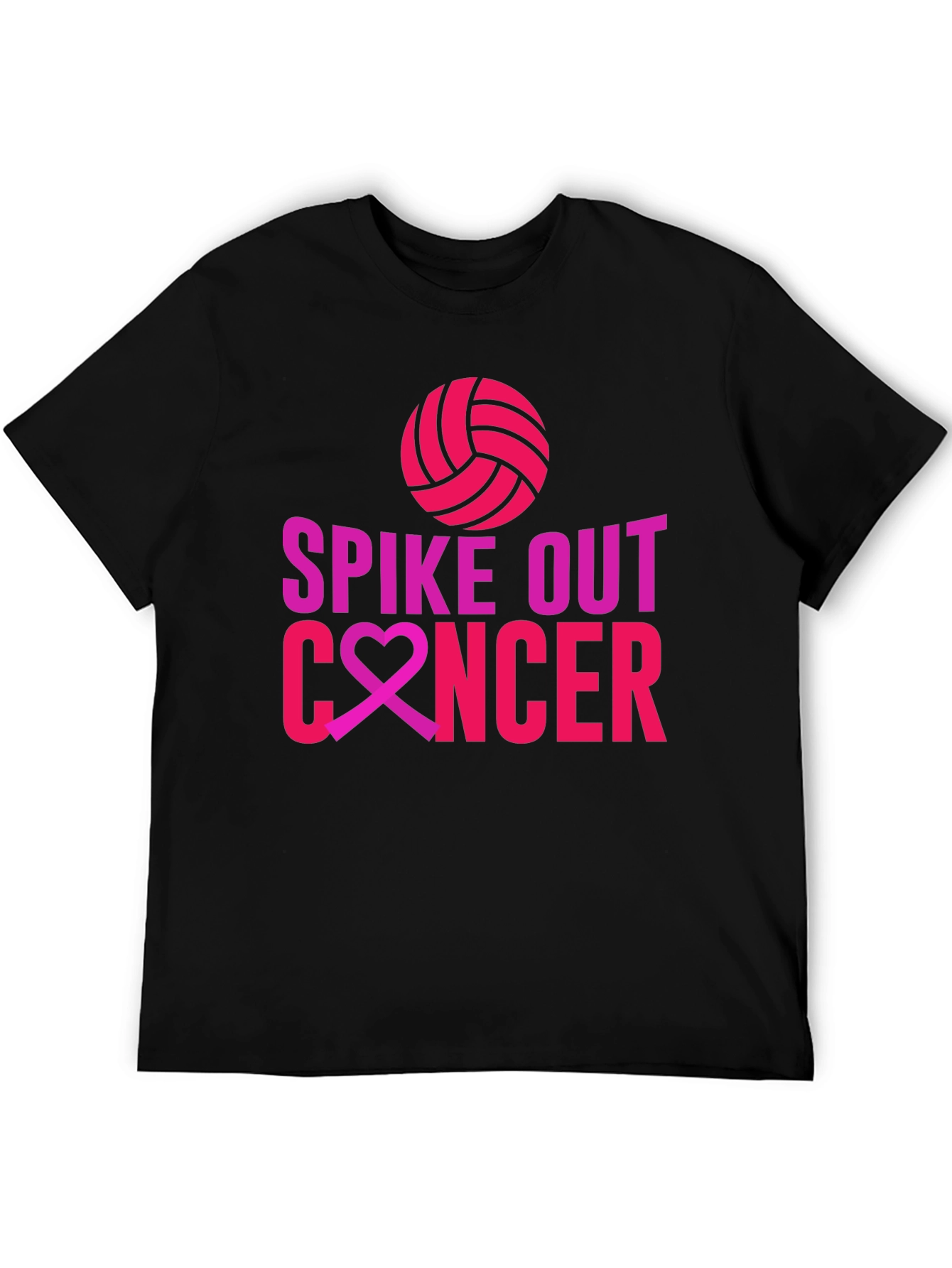Spike Out Cancer T-Shirt - Volleyball Design