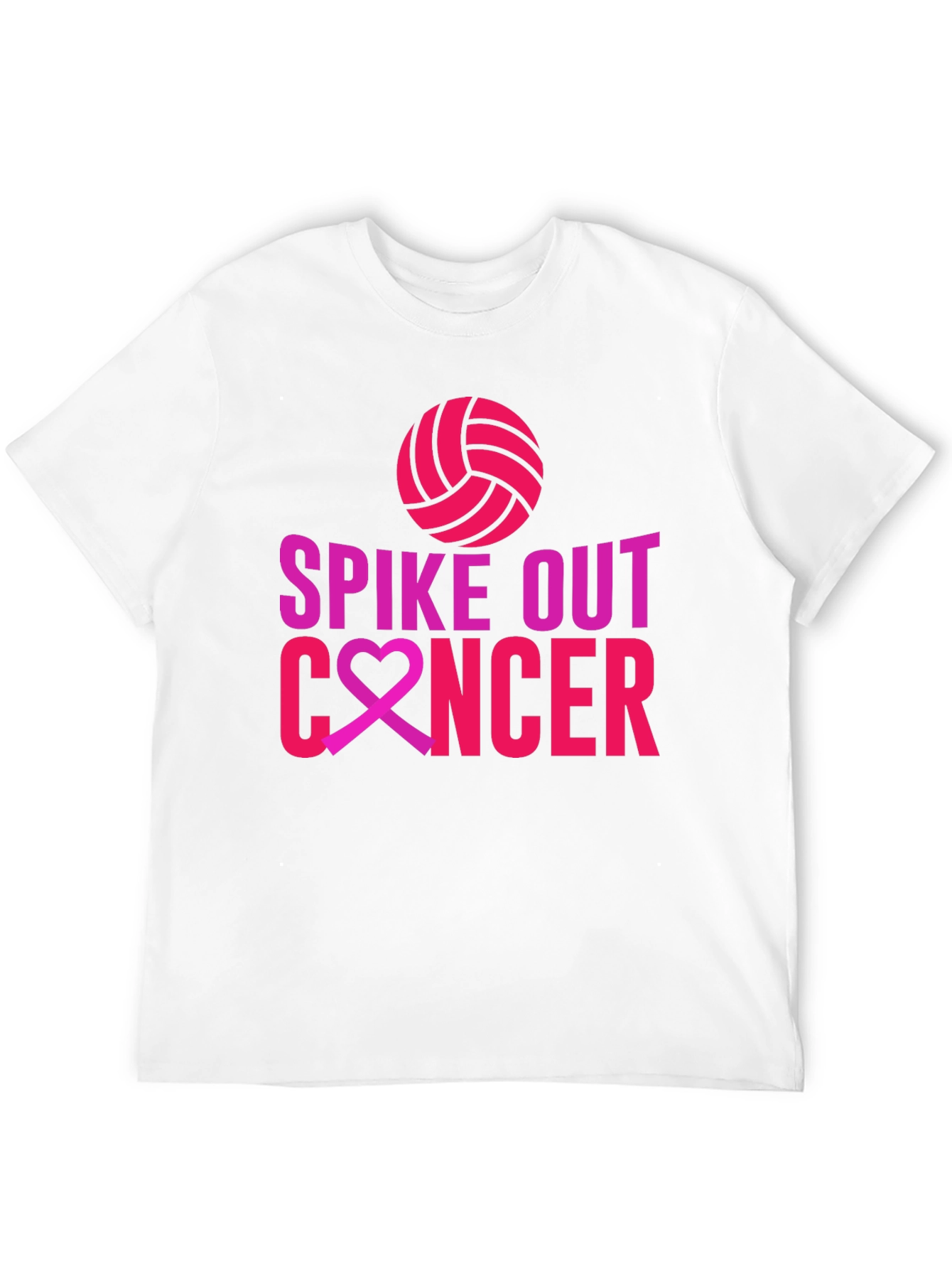 Spike Out Cancer T-Shirt - Volleyball Design