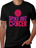 Spike Out Cancer T-Shirt - Volleyball Design