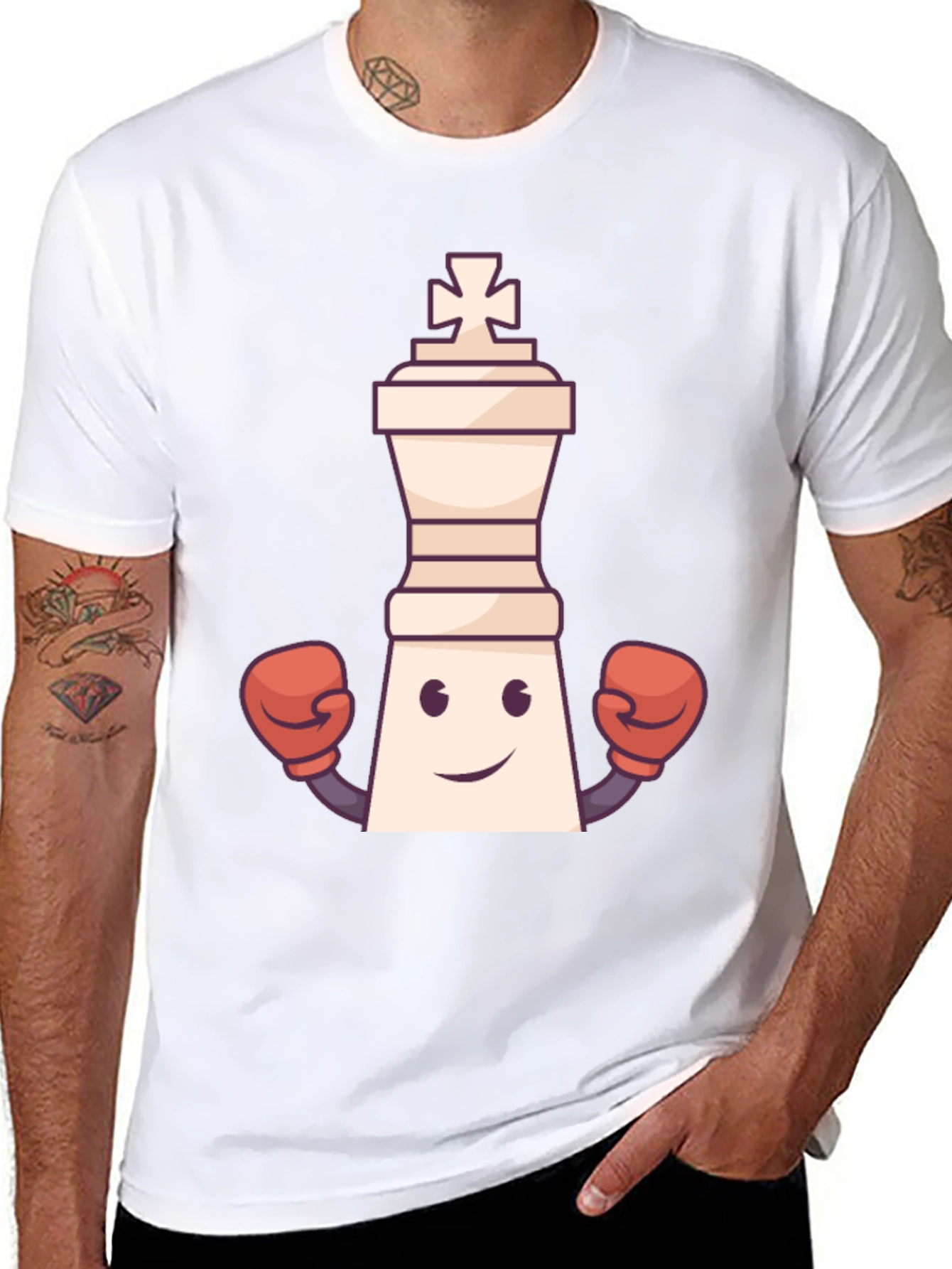 Funny Chess King Boxing T-Shirt - Checkmate Style!