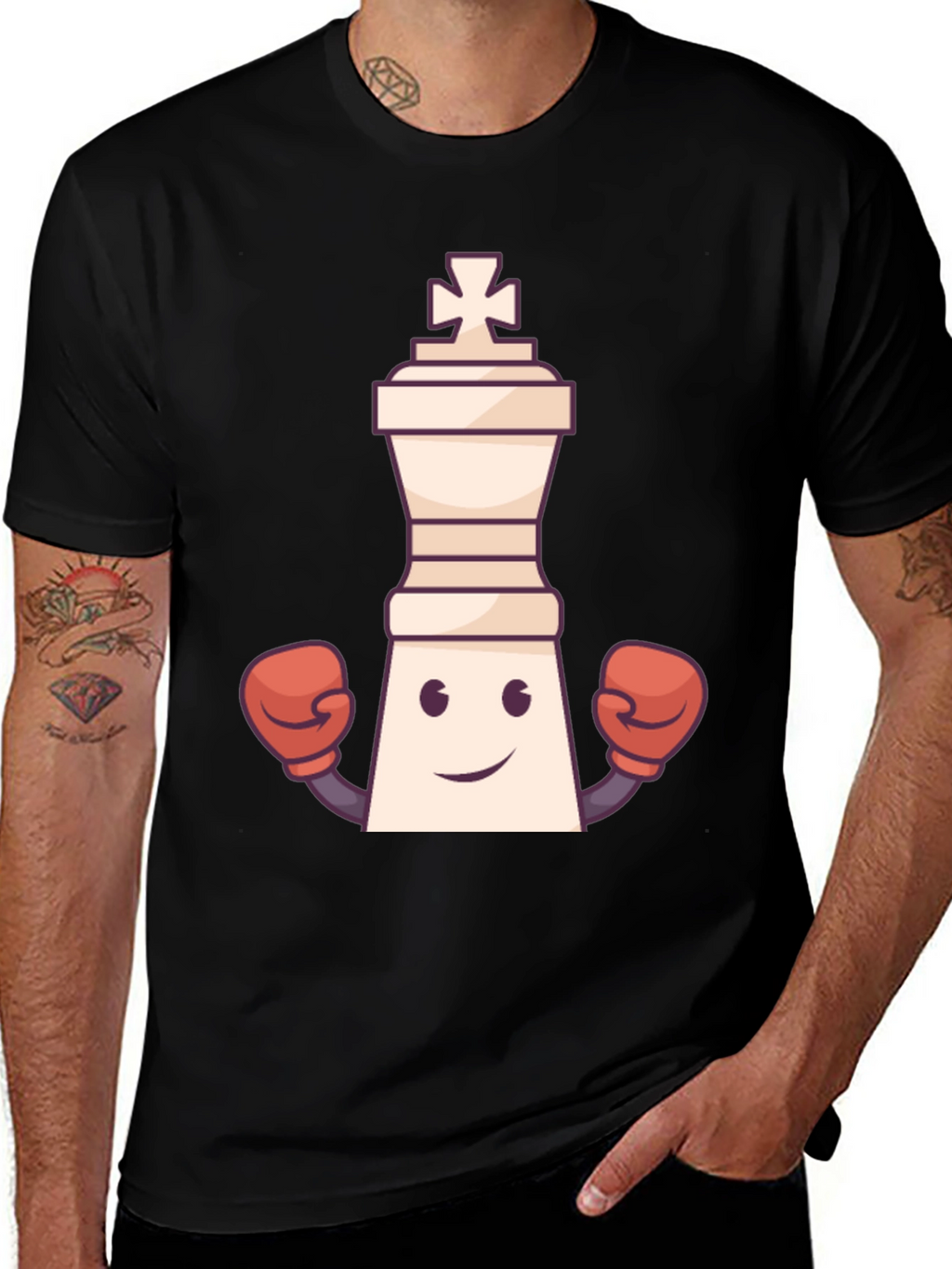 Funny Chess King Boxing T-Shirt - Checkmate Style!