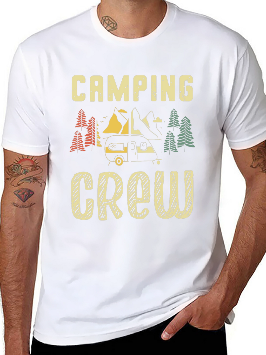 Camping Crew Graphic Tee - Black
