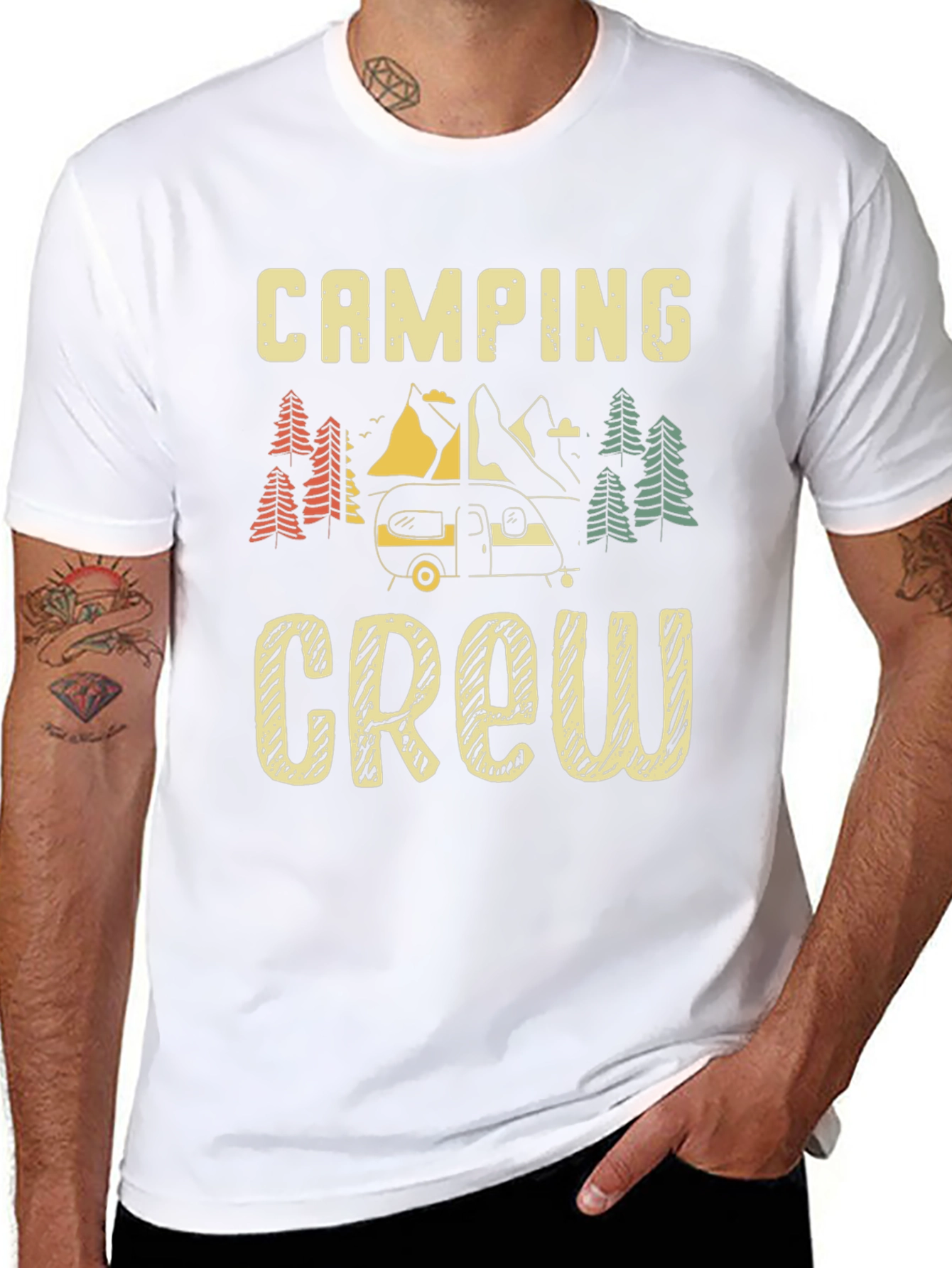 Camping Crew Graphic Tee - Black