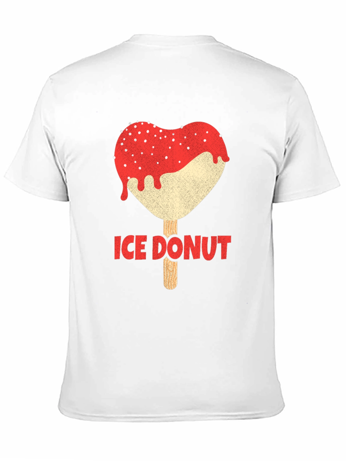 Ice Donut Heart Graphic Black T-Shirt