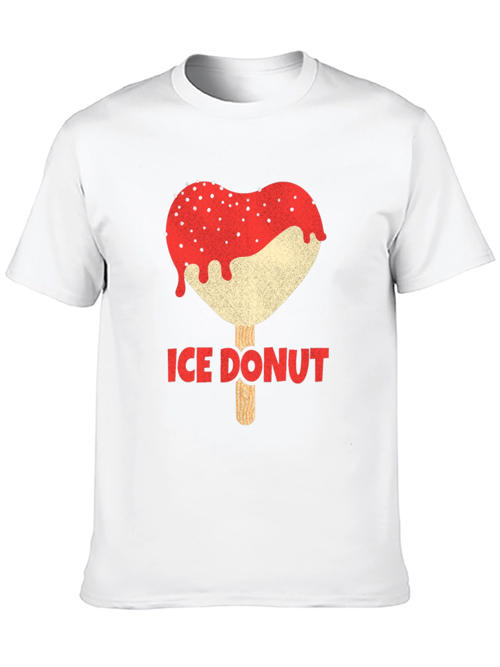 Ice Donut Heart Graphic Black T-Shirt