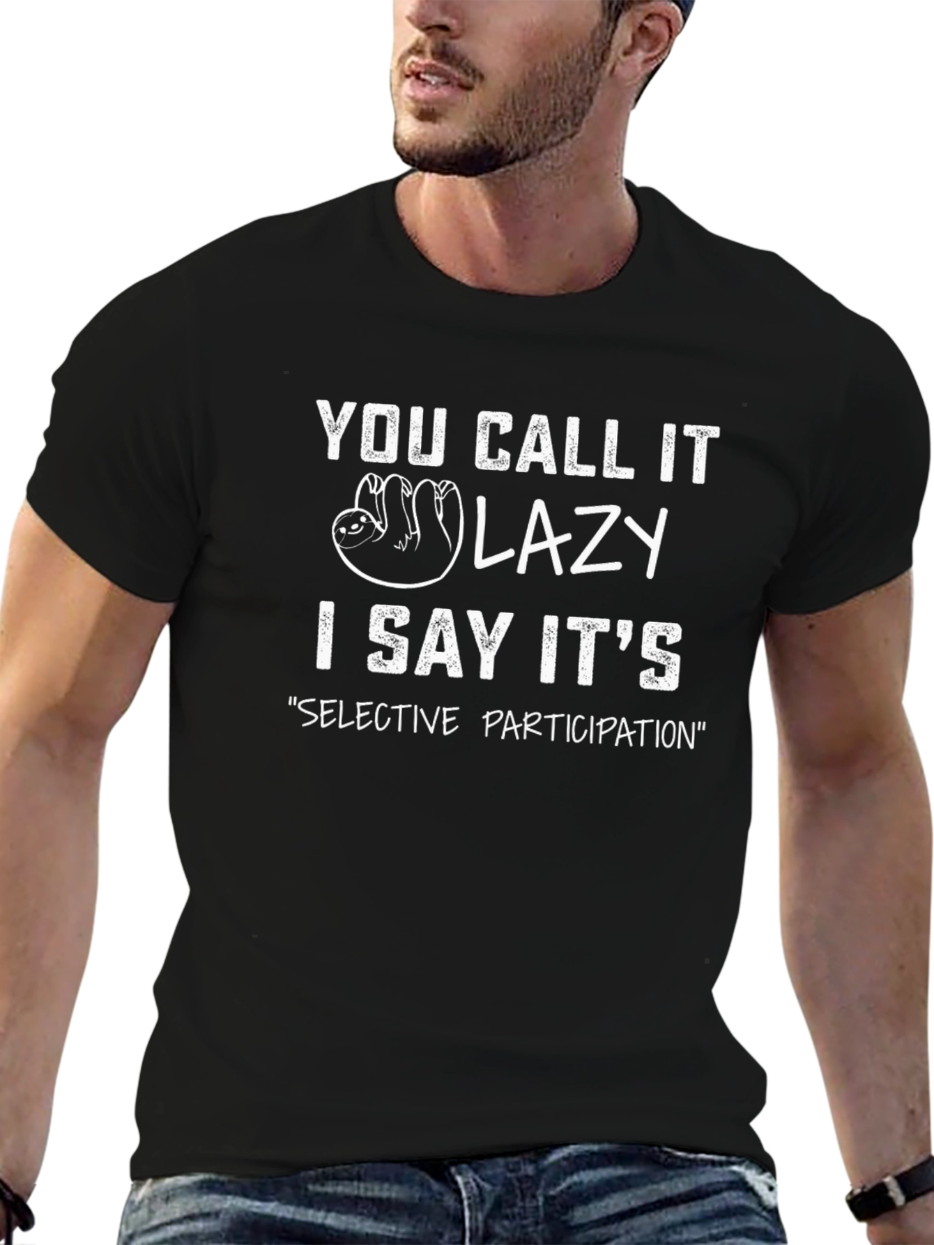 Lazy Sloth Graphic Tee - Selective Participation