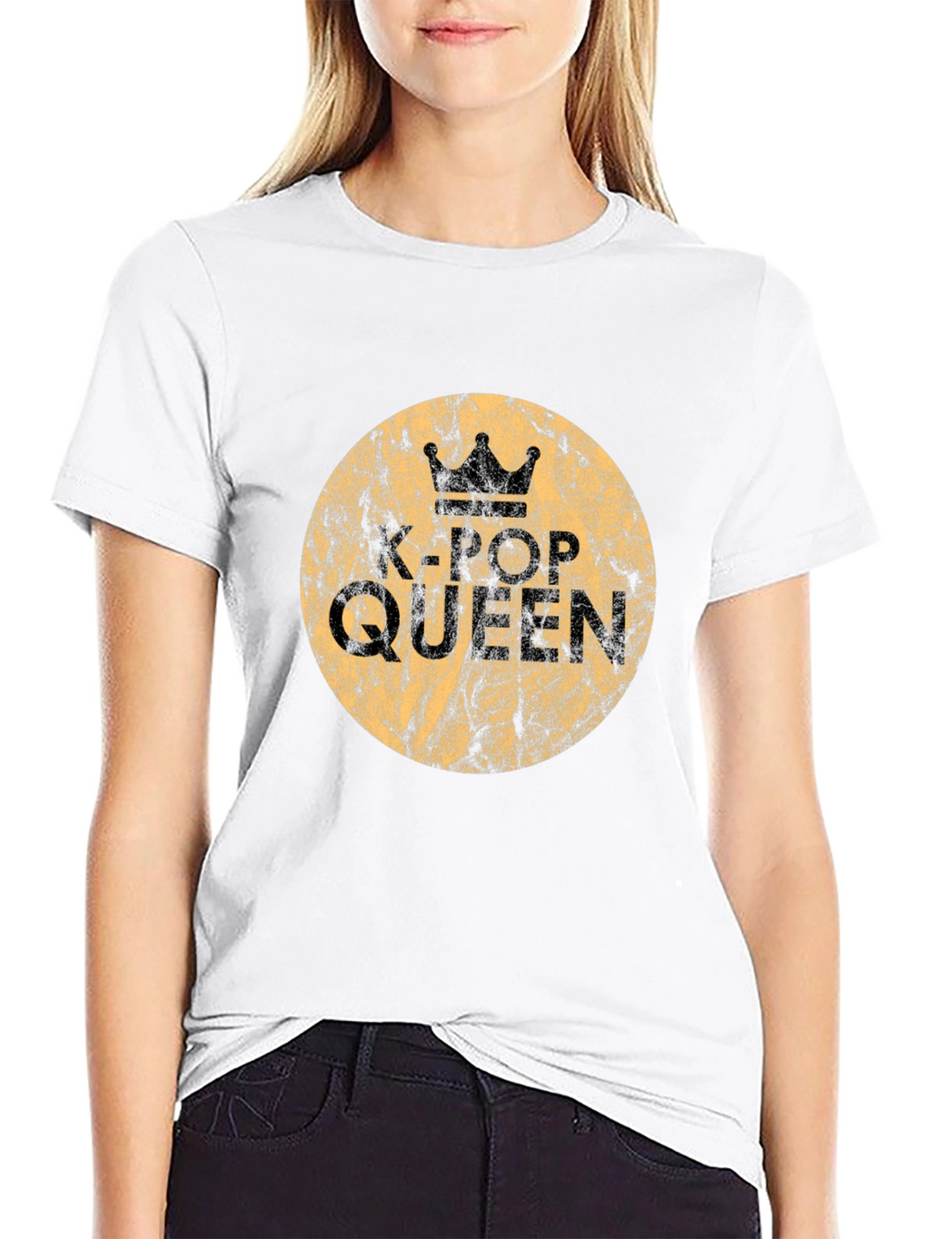 K-Pop Queen Graphic Tee - Stylish Black Cotton T-Shirt
