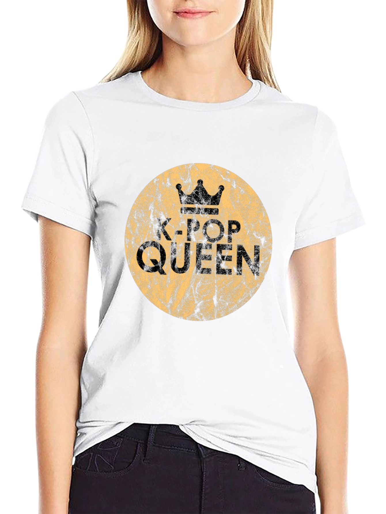 K-Pop Queen Graphic Tee - Stylish Black Cotton T-Shirt