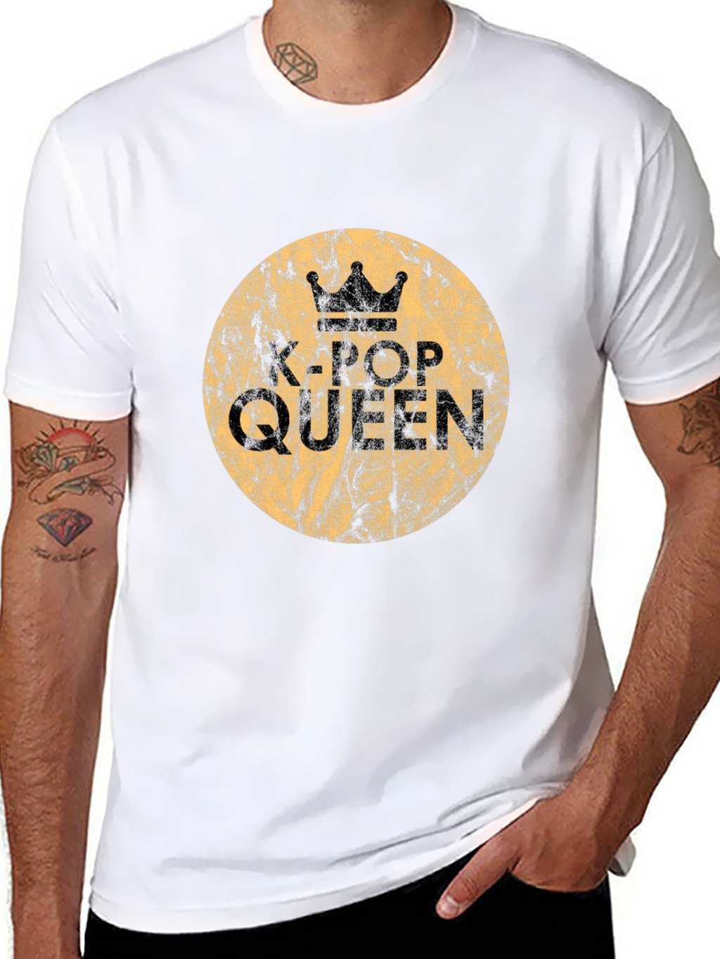 K-Pop Queen Graphic Tee - Stylish Black Cotton T-Shirt