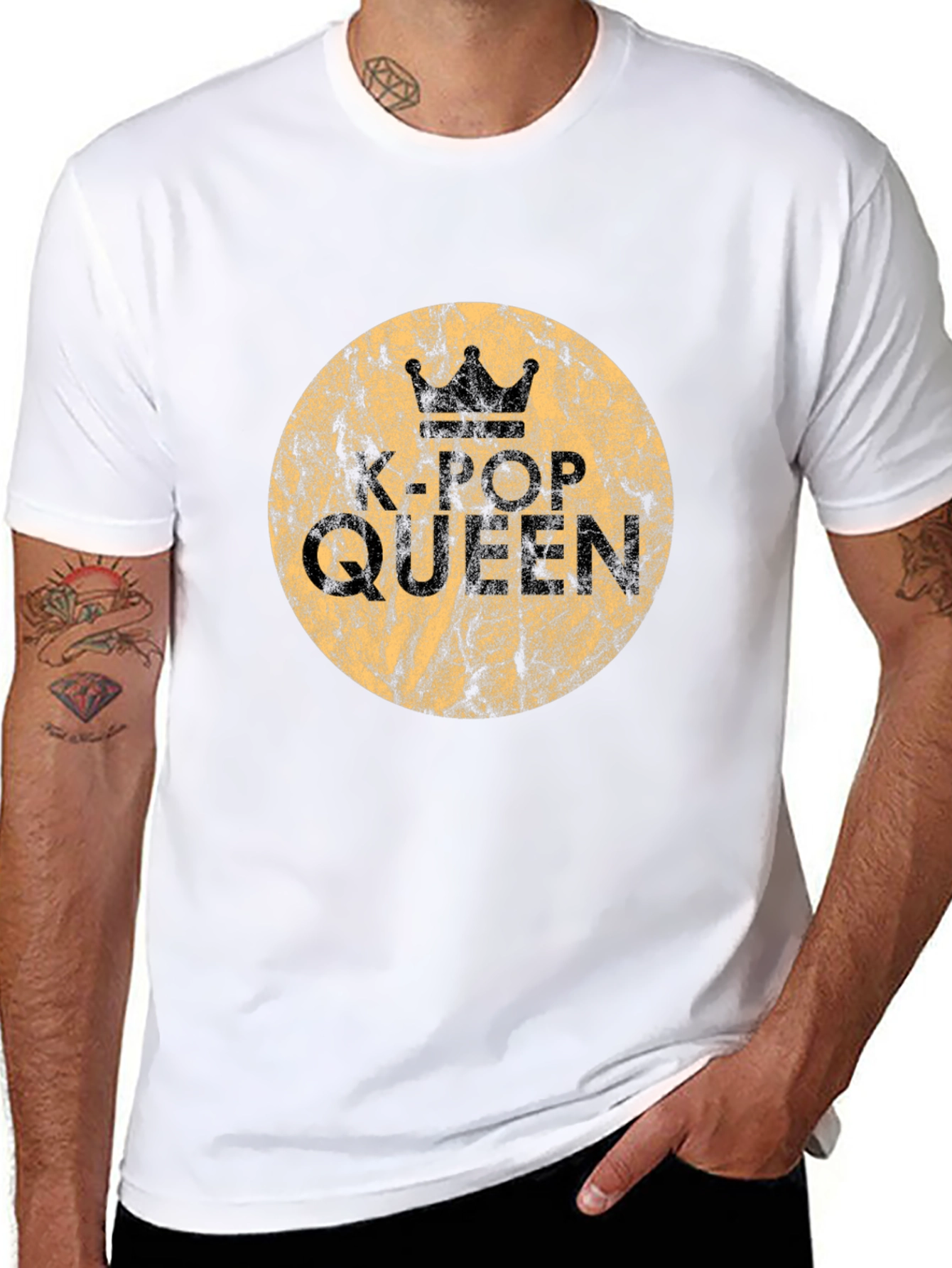 K-Pop Queen Graphic Tee - Stylish Black Cotton T-Shirt