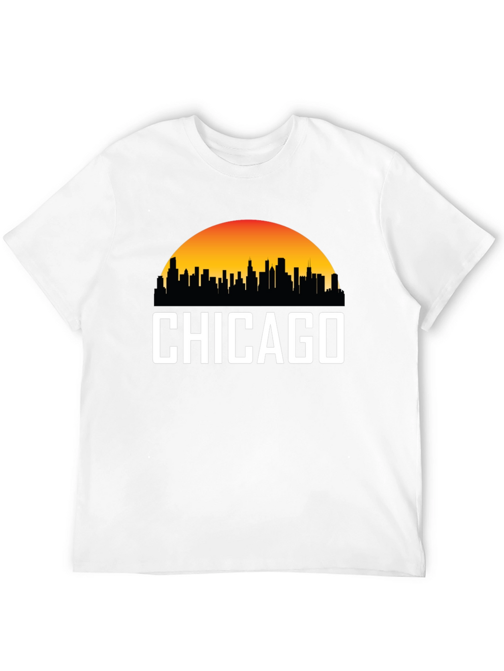 Chicago Skyline Graphic Tee - Sunset Cityscape T-Shirt