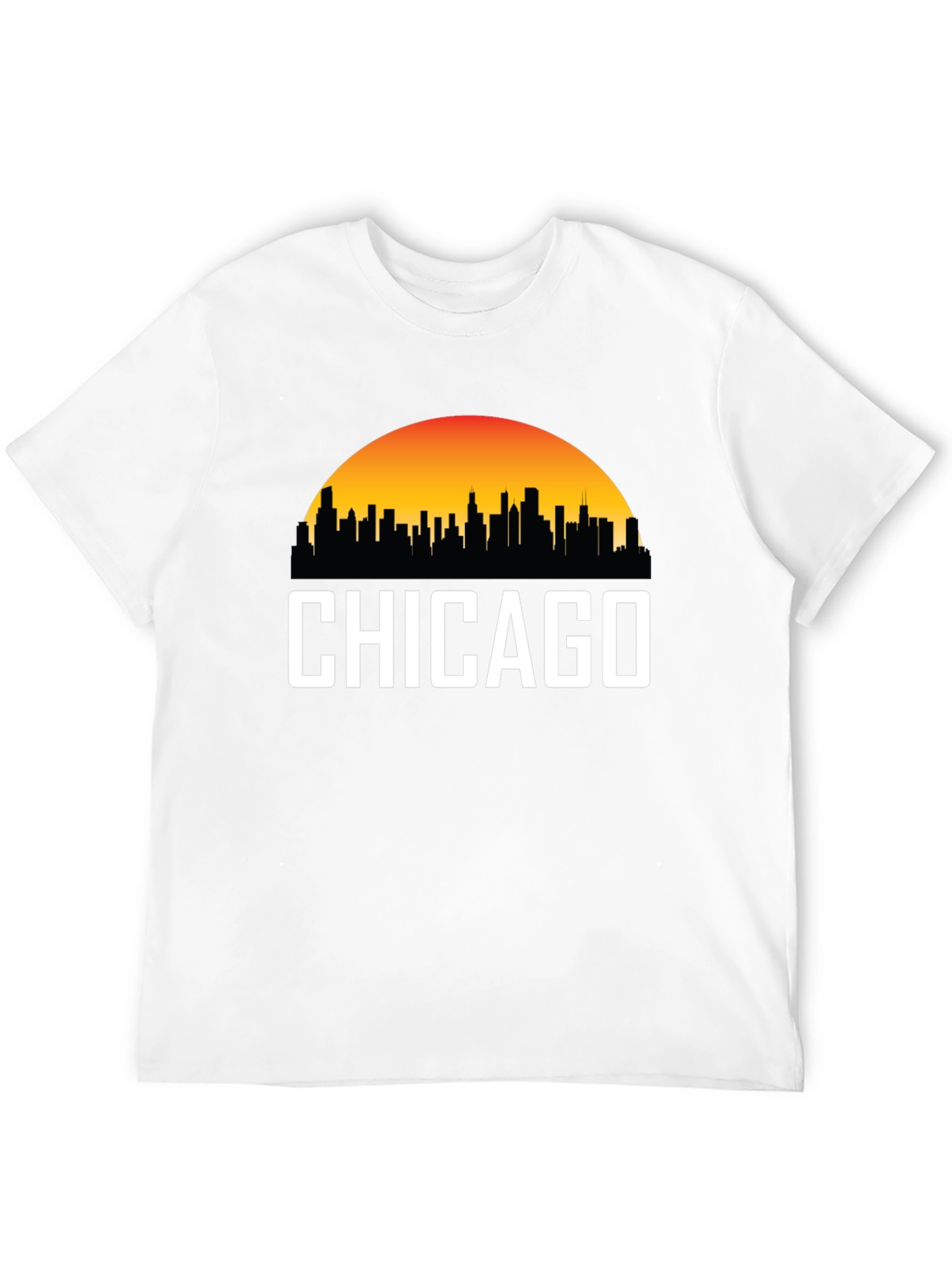Chicago Skyline Graphic Tee - Sunset Cityscape T-Shirt