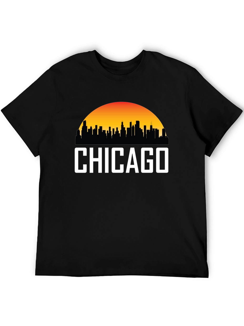 Chicago Skyline Graphic Tee - Sunset Cityscape T-Shirt