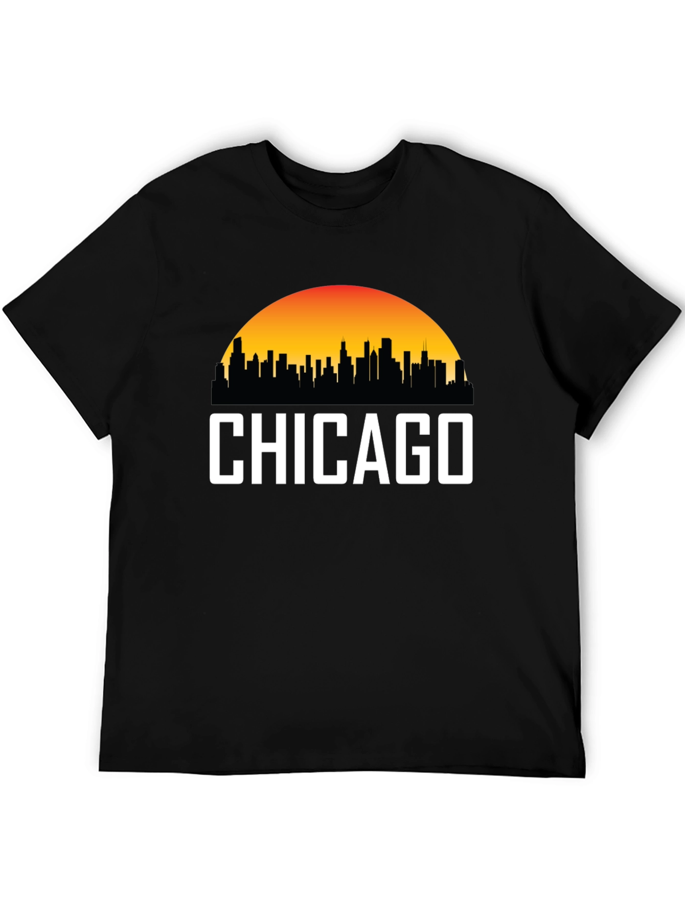 Chicago Skyline Graphic Tee - Sunset Cityscape T-Shirt