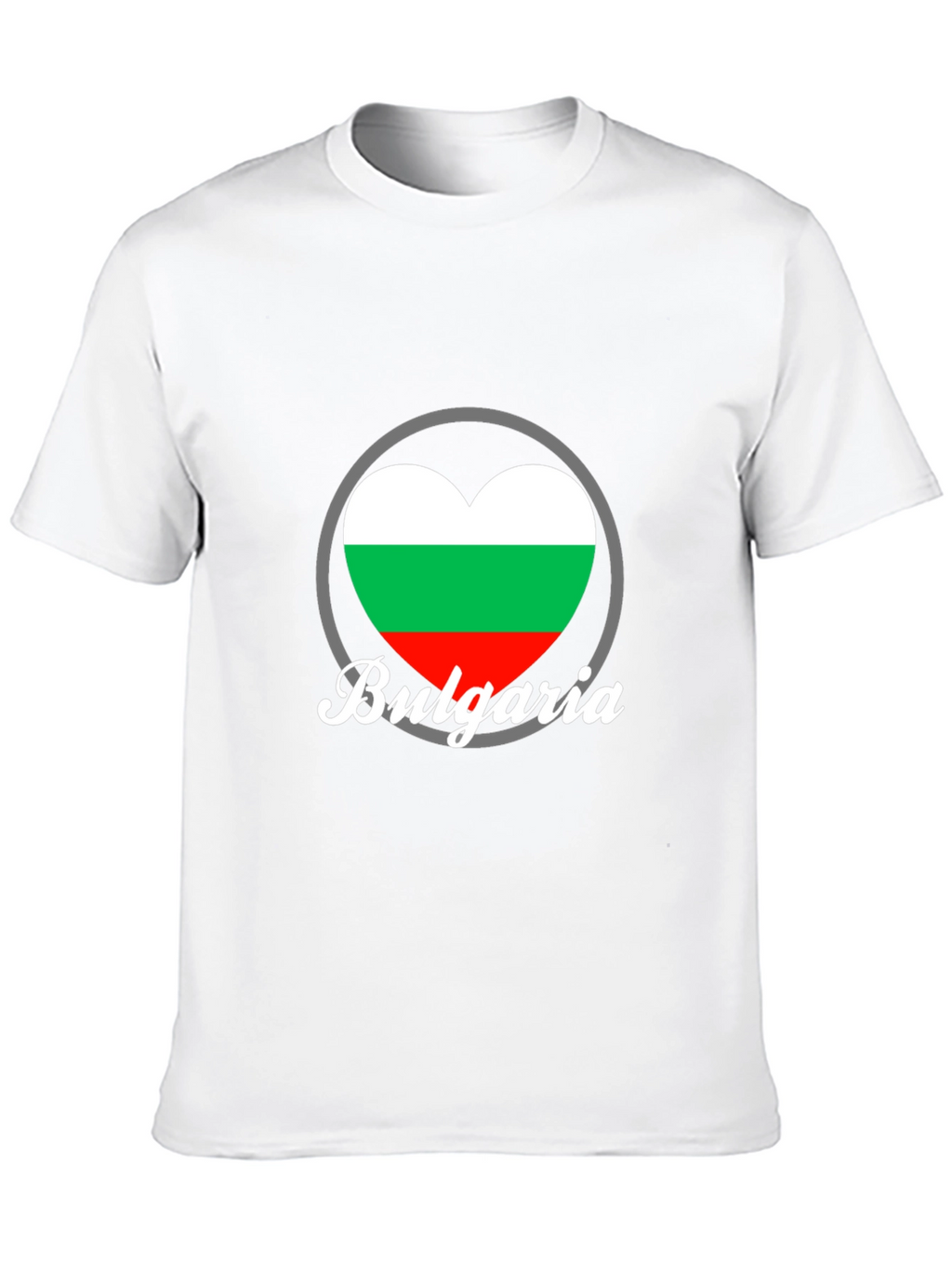 Bulgaria Heart Flag T-Shirt - Black Crew Neck Tee