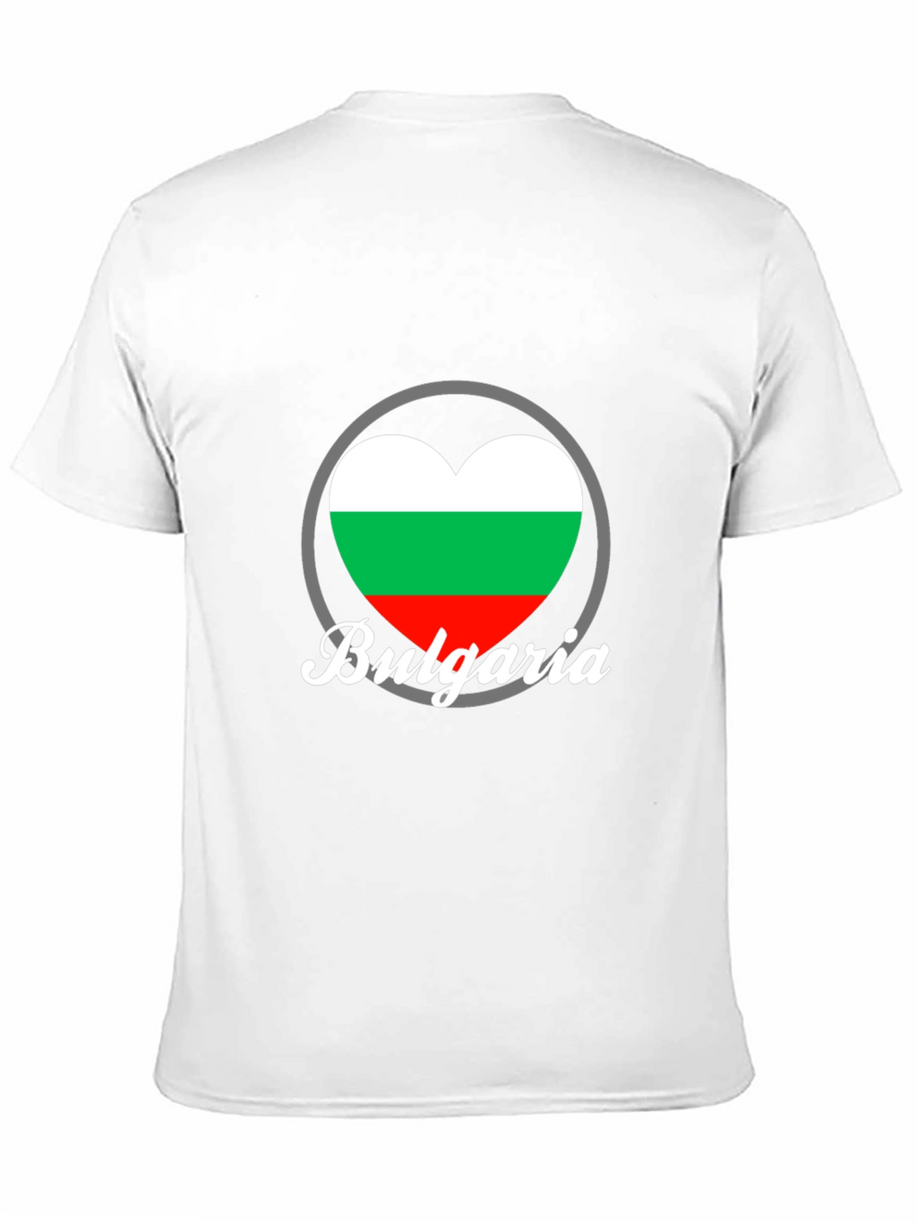 Bulgaria Heart Flag T-Shirt - Black Crew Neck Tee