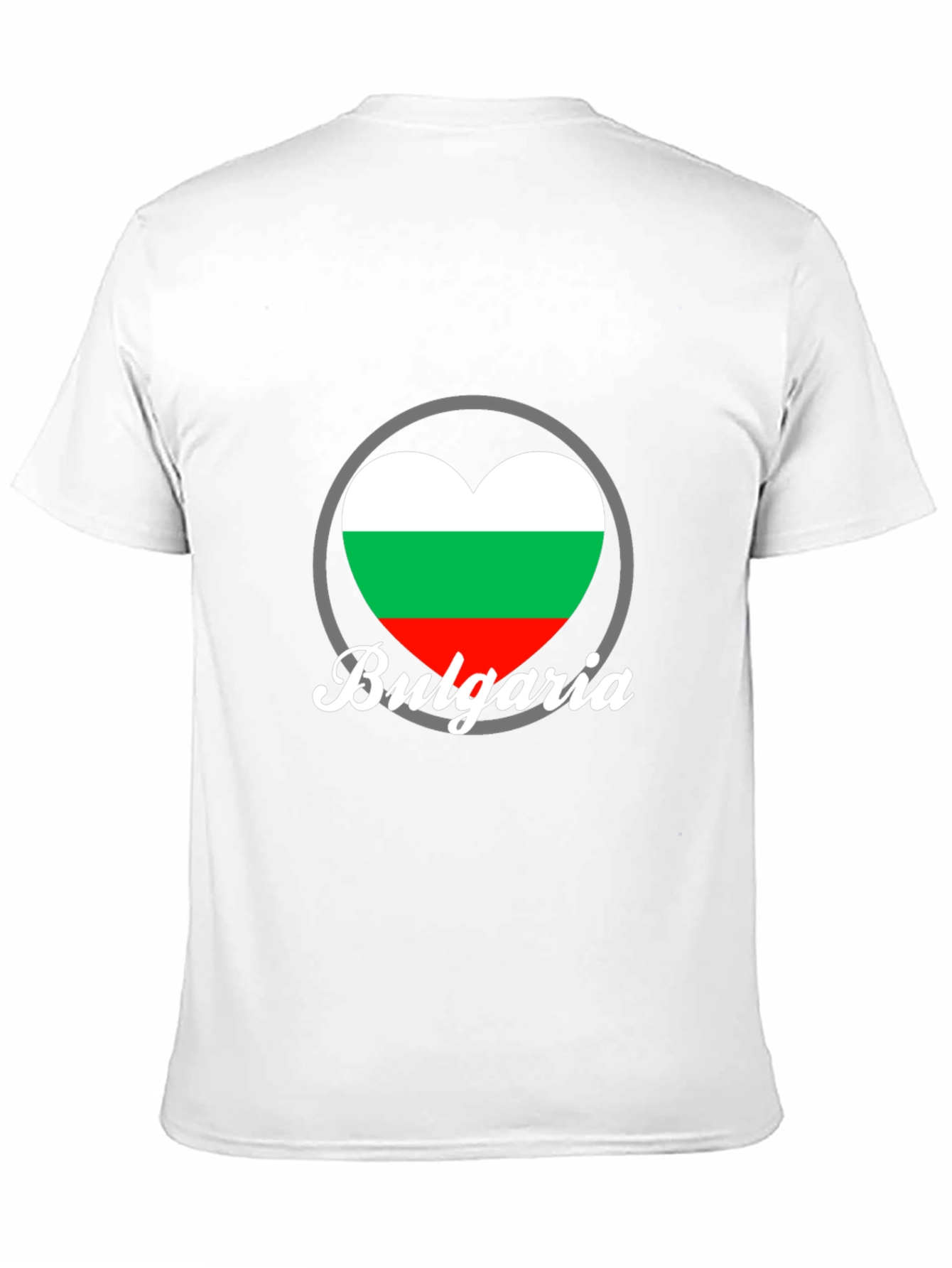 Bulgaria Heart Flag T-Shirt - Black Crew Neck Tee