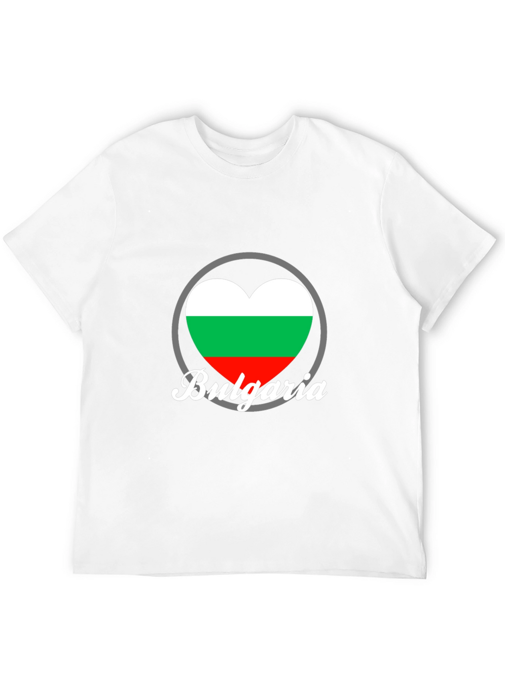Bulgaria Heart Flag T-Shirt - Black Crew Neck Tee