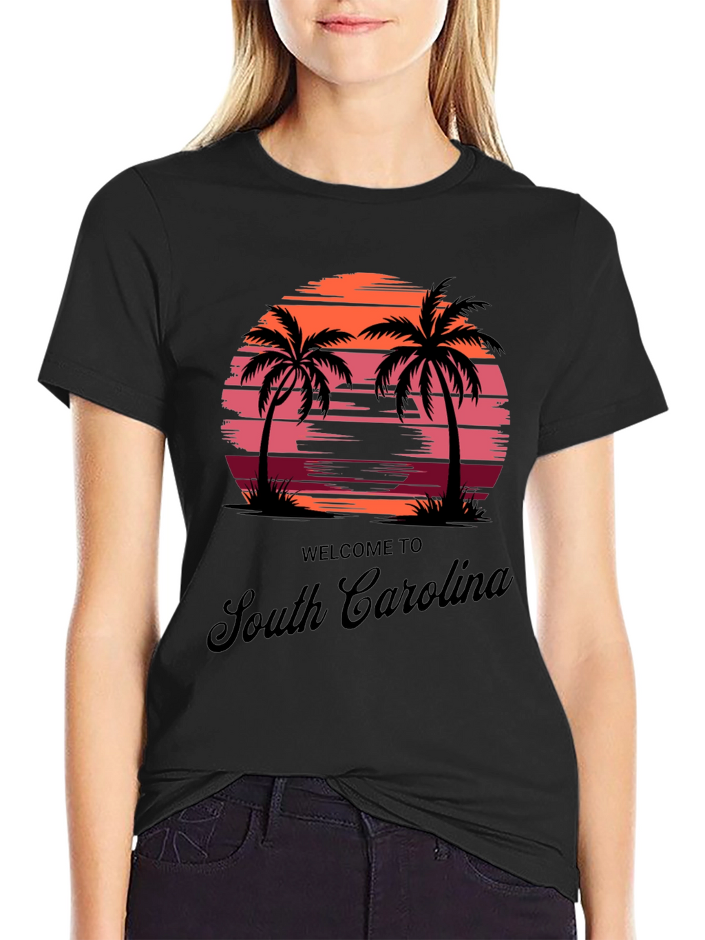 South Carolina Palm Tree Sunset Graphic Tee