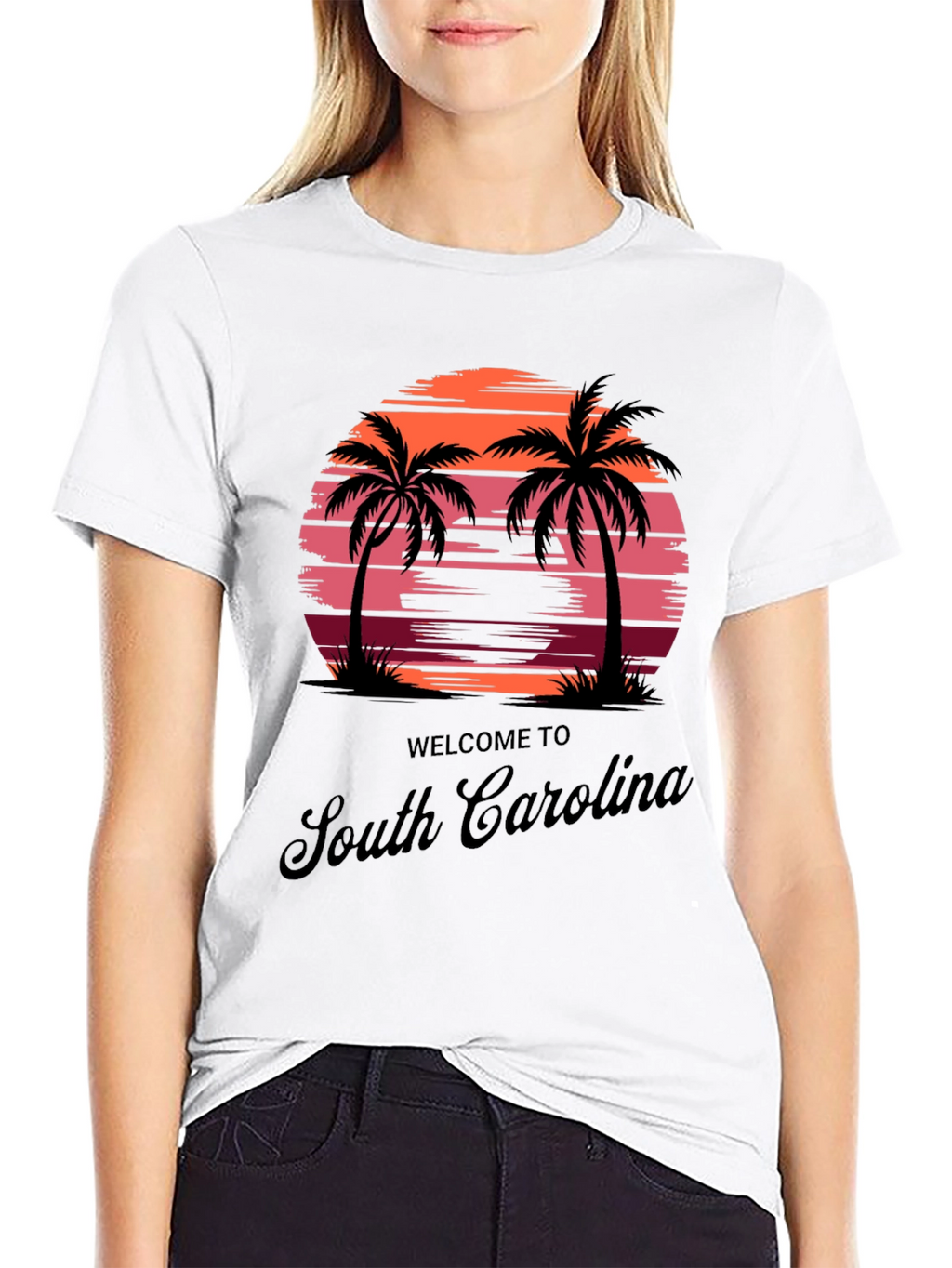 South Carolina Palm Tree Sunset Graphic Tee