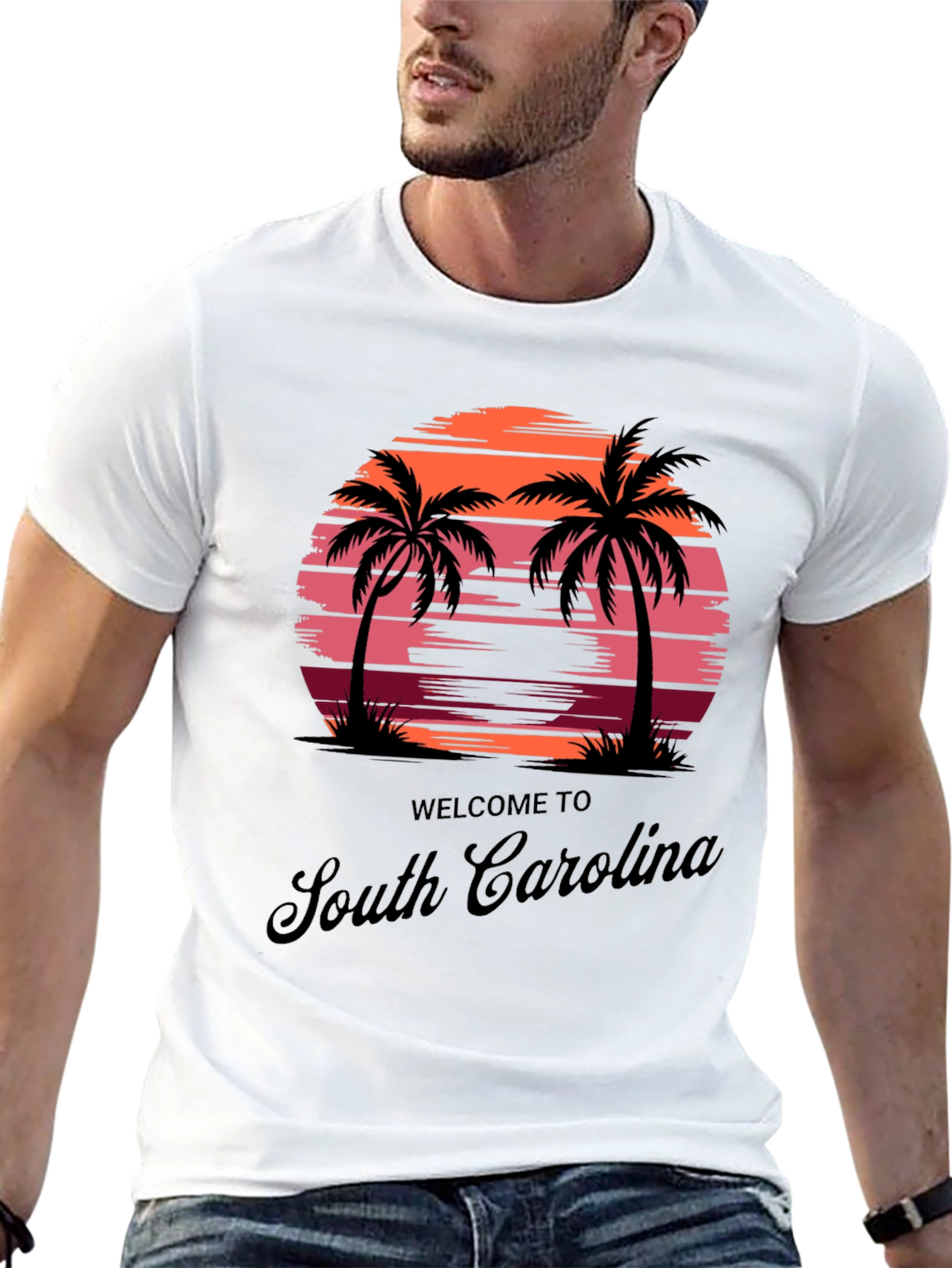 South Carolina Palm Tree Sunset Graphic Tee