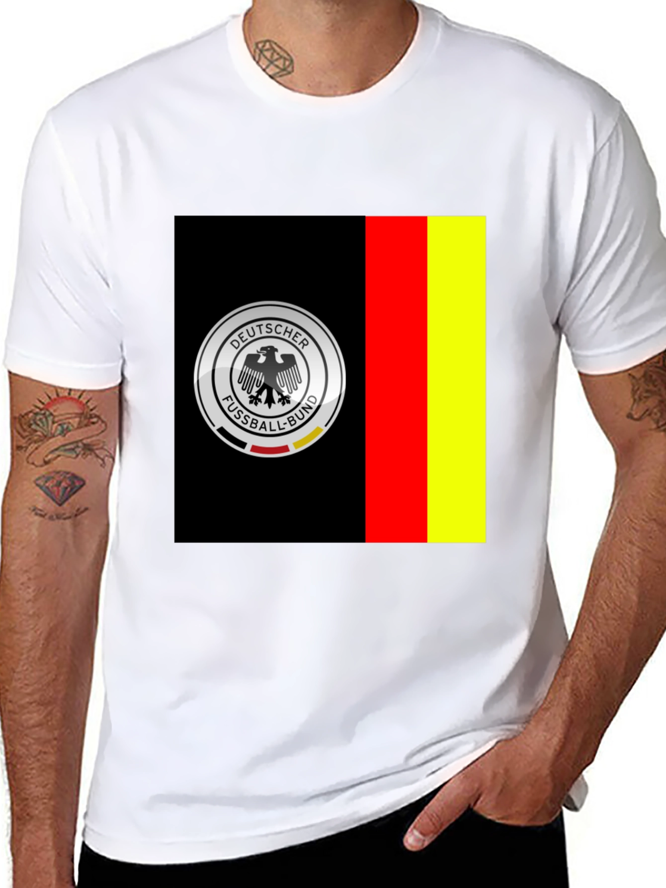 Germany Soccer Team Graphic Tee - Black Cotton Shirt