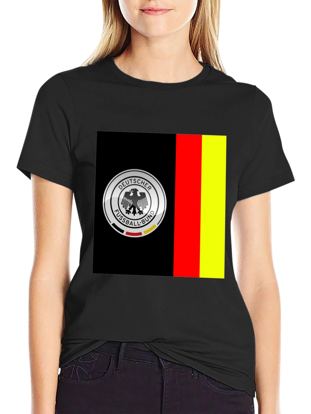 Germany Soccer Team Graphic Tee - Black Cotton Shirt