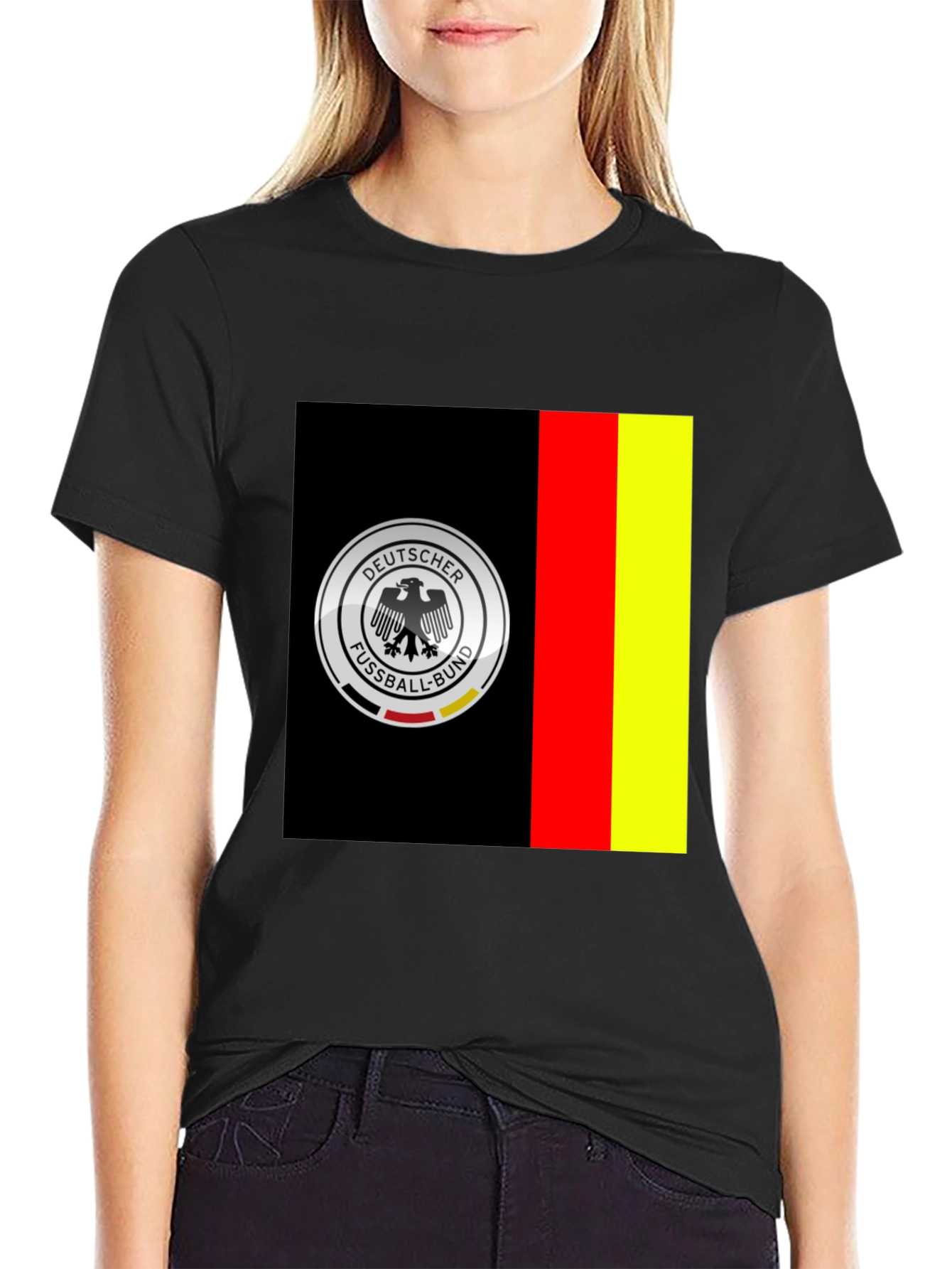 Germany Soccer Team Graphic Tee - Black Cotton Shirt