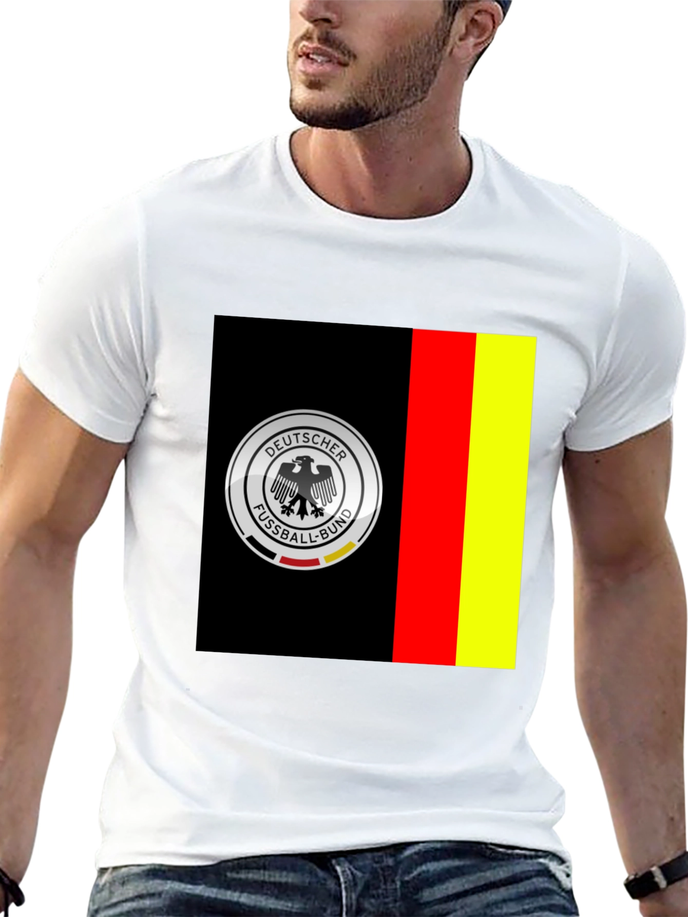 Germany Soccer Team Graphic Tee - Black Cotton Shirt