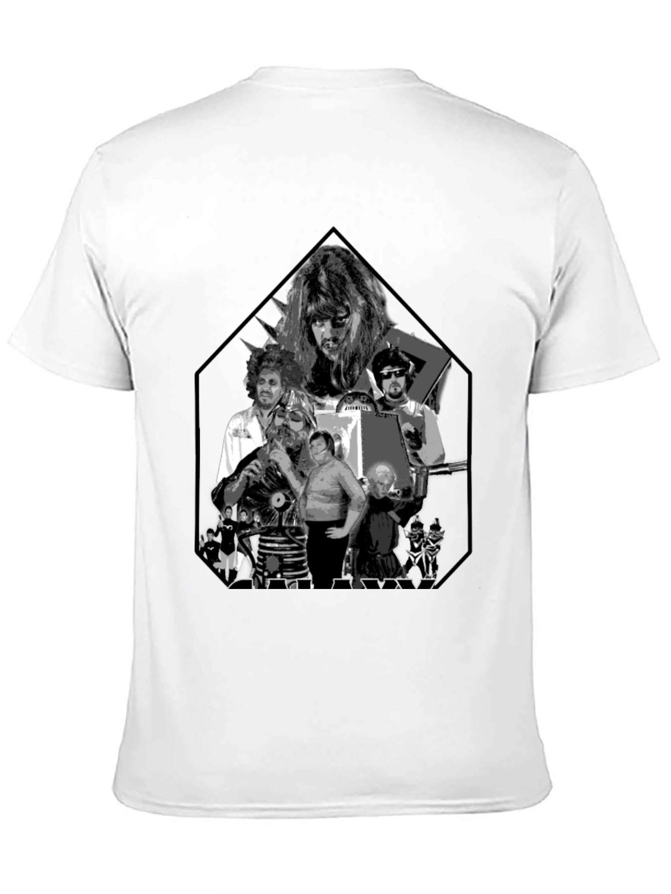 Retro Black Tee with Sci-Fi Character Print