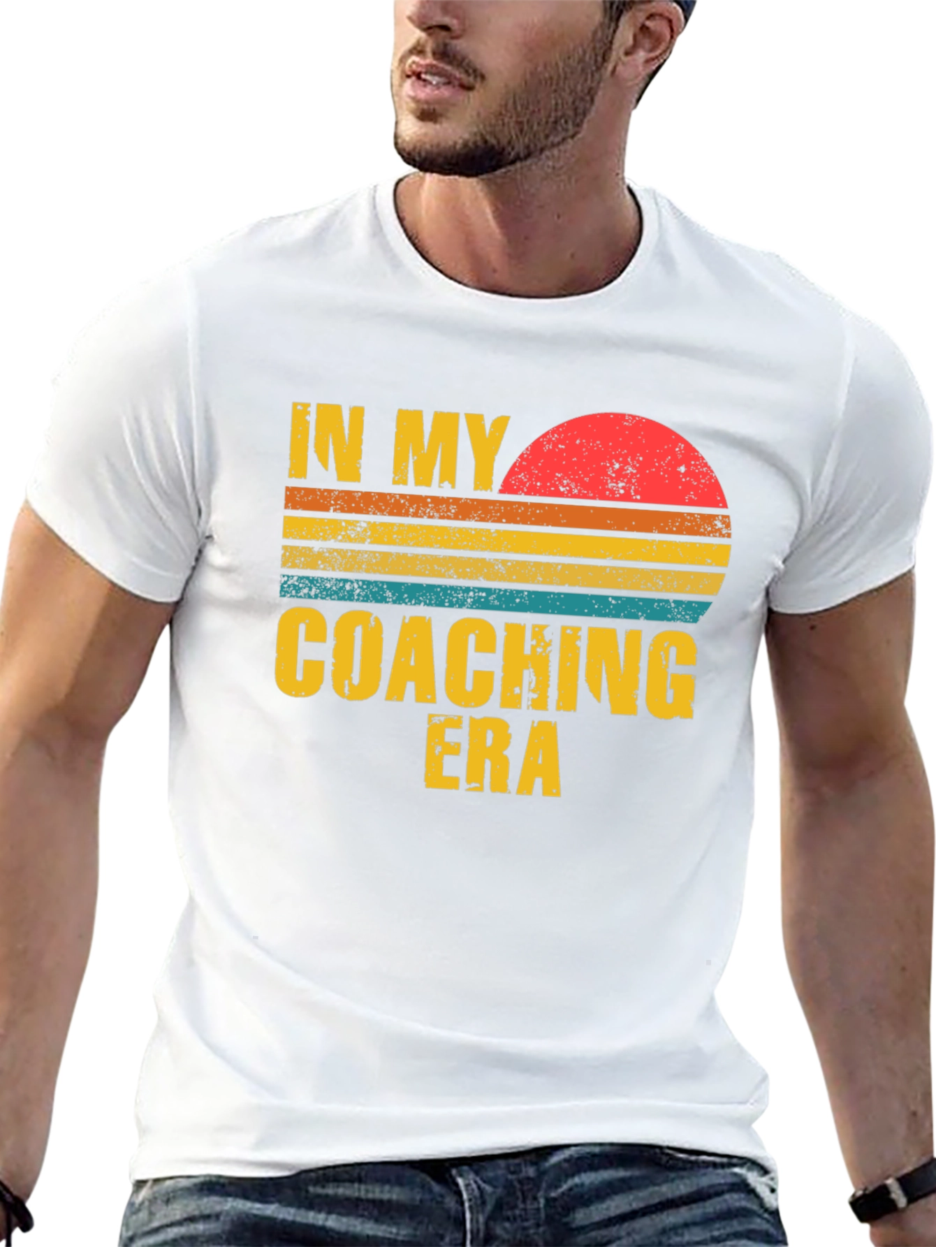 Coaching Era Graphic Tee - Retro Sunset Design