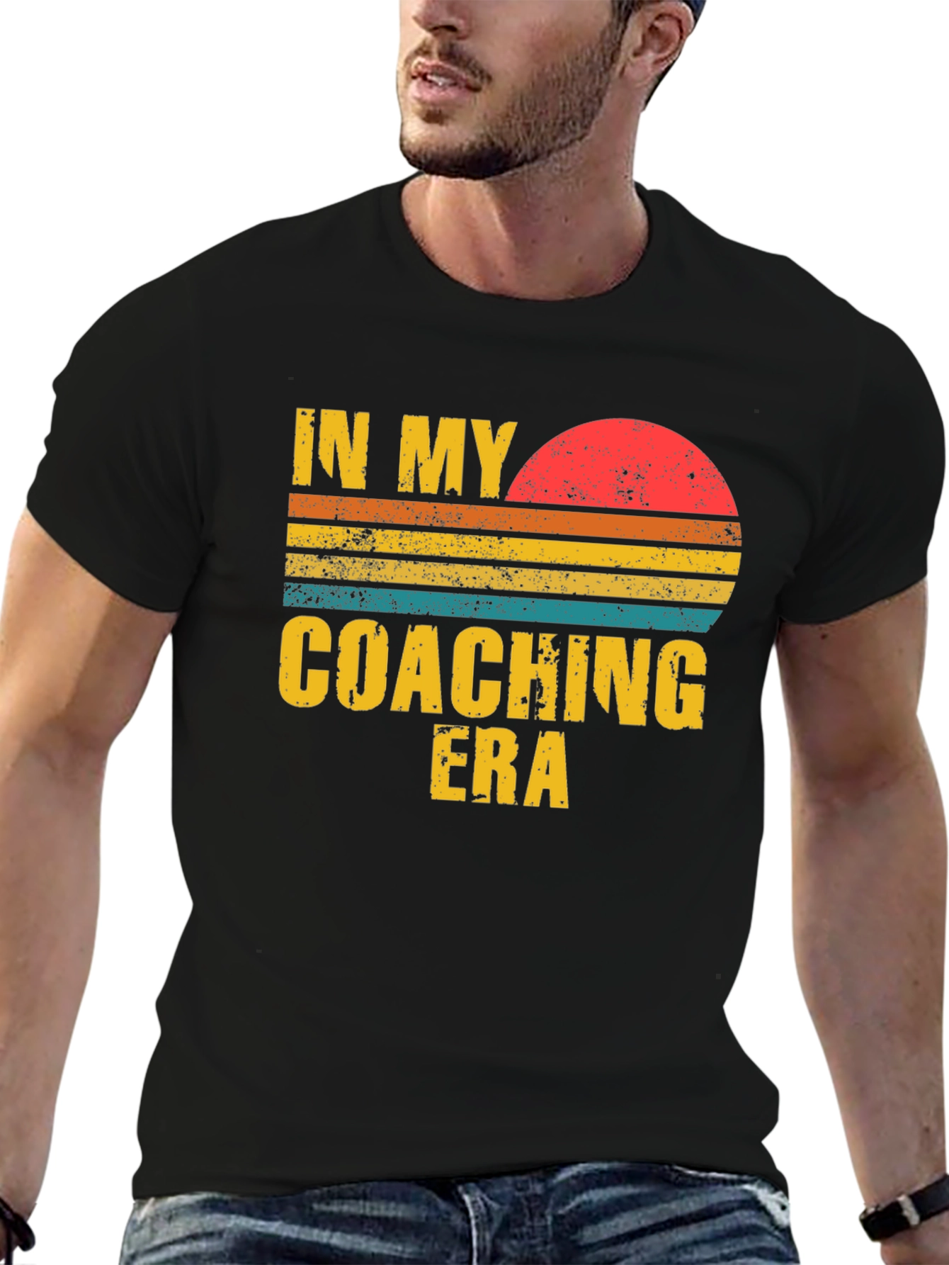 Coaching Era Graphic Tee - Retro Sunset Design