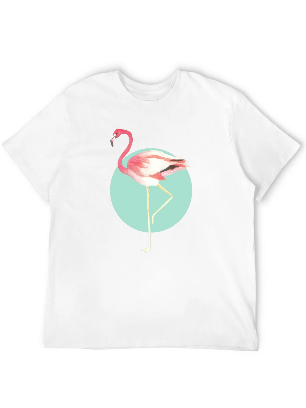 Trendy Flamingo Graphic Tee - Soft Black Cotton T-Shirt