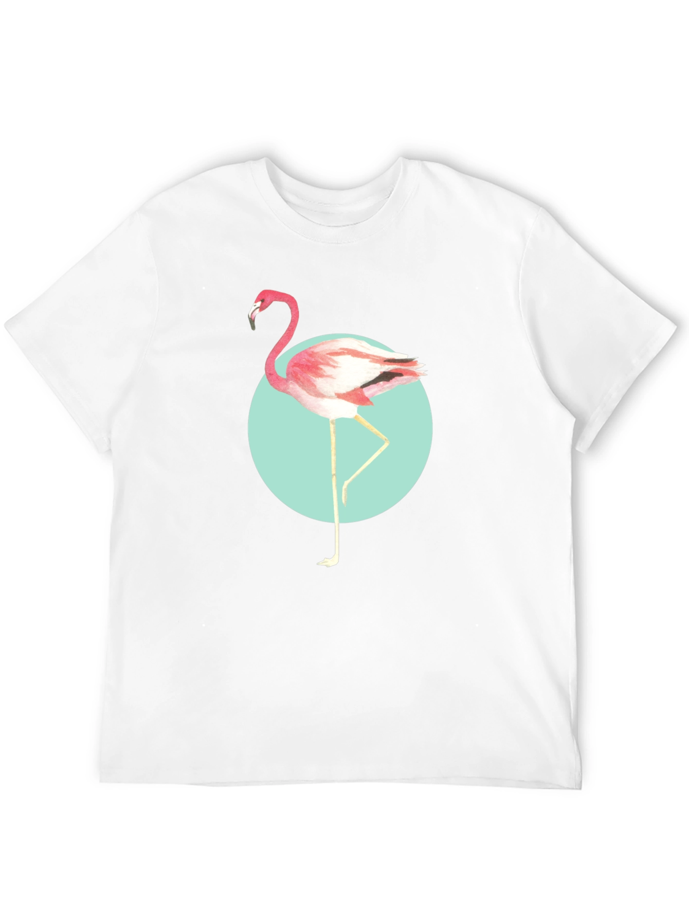 Trendy Flamingo Graphic Tee - Soft Black Cotton T-Shirt