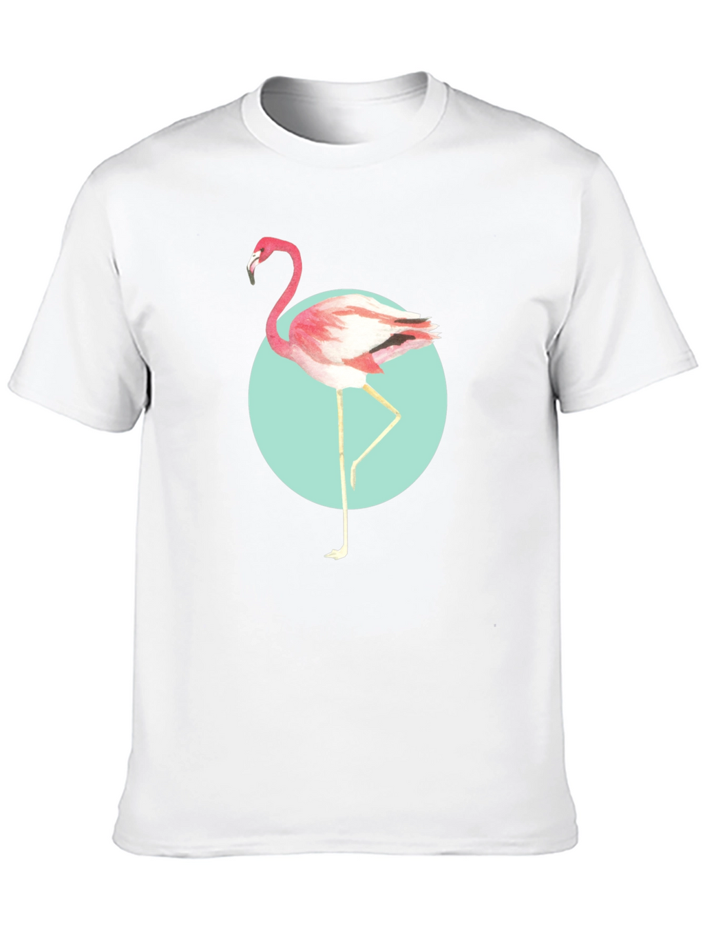 Trendy Flamingo Graphic Tee - Soft Black Cotton T-Shirt