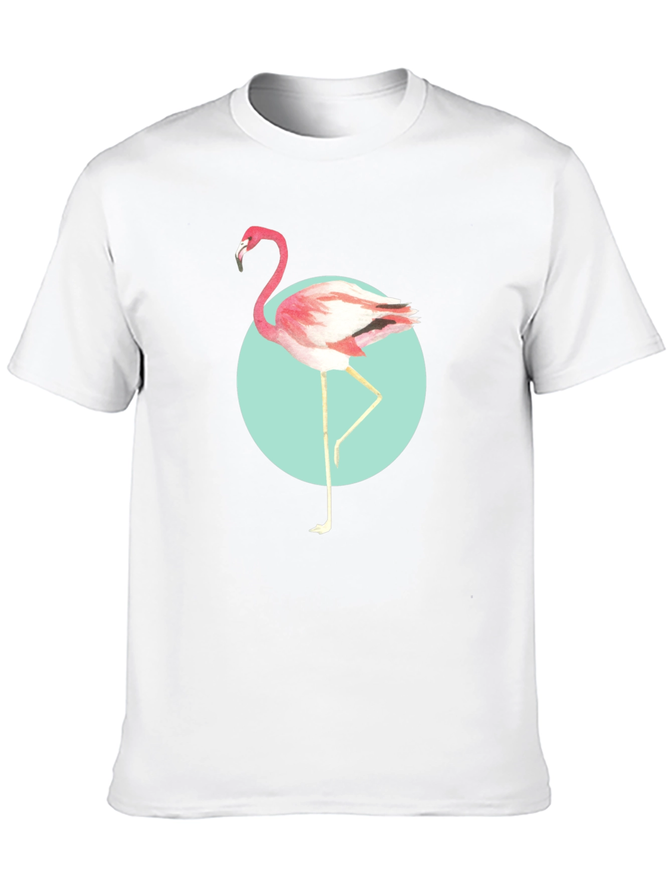 Trendy Flamingo Graphic Tee - Soft Black Cotton T-Shirt