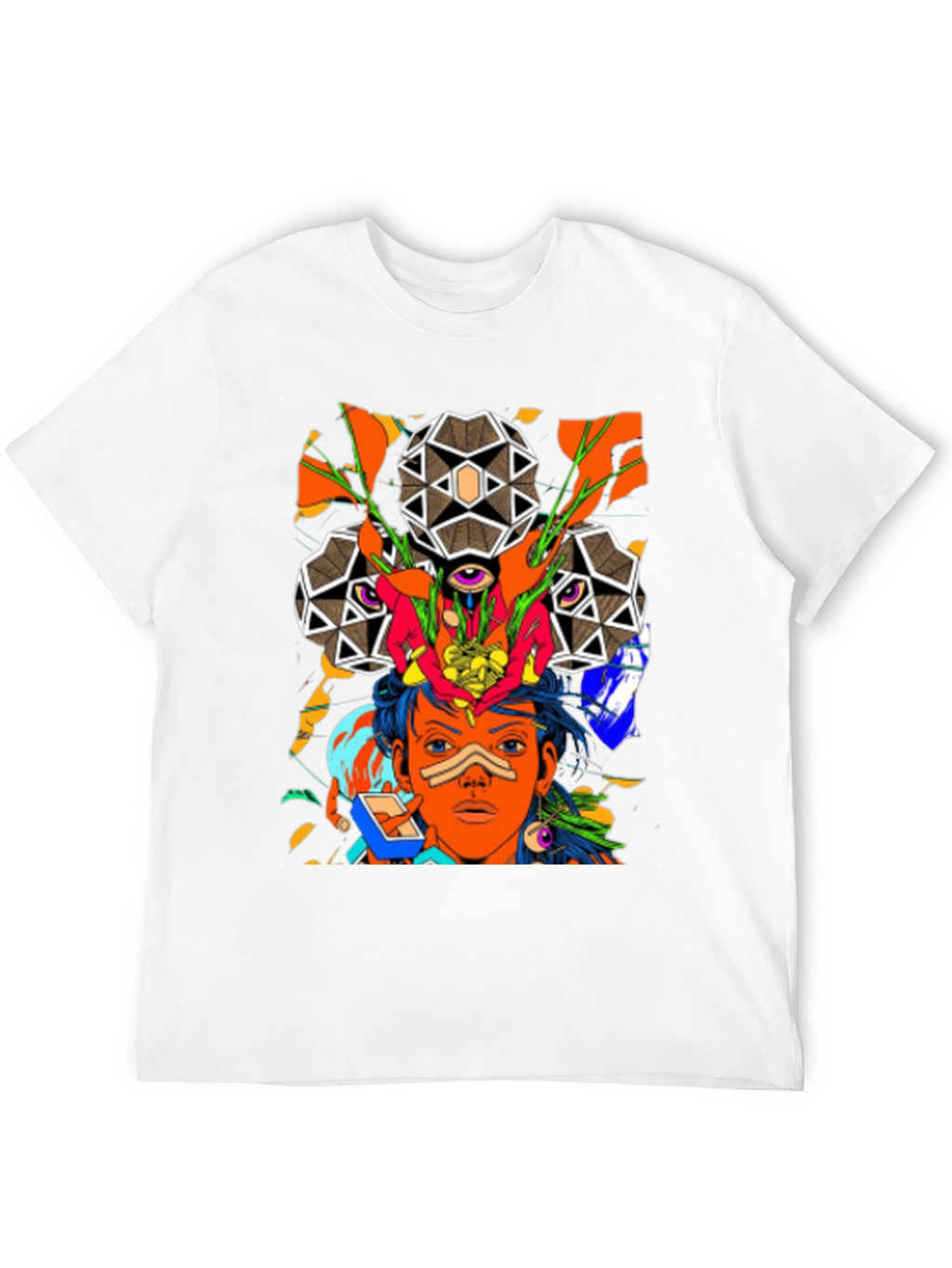 Abstract Graphic Print Mens T-Shirt