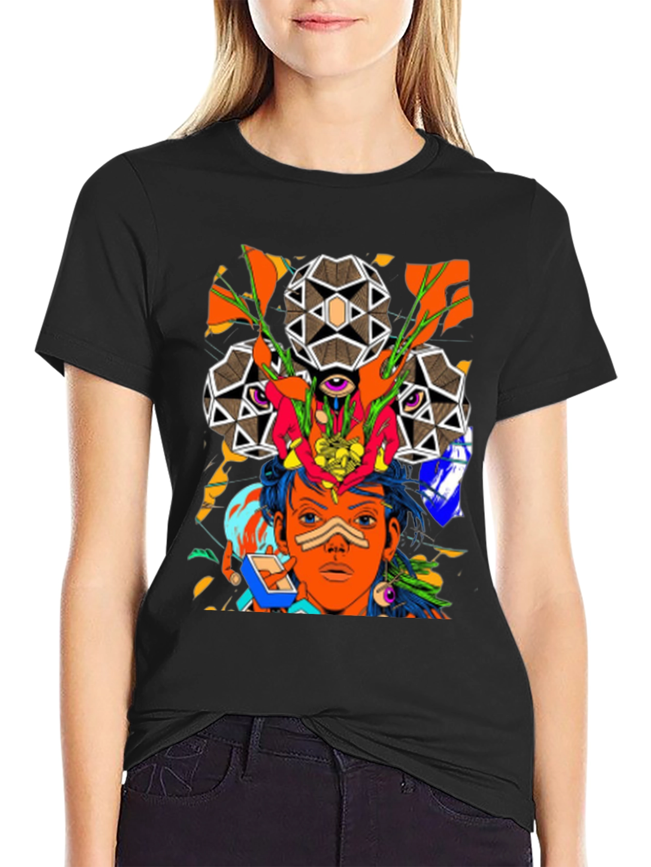 Abstract Graphic Print Mens T-Shirt