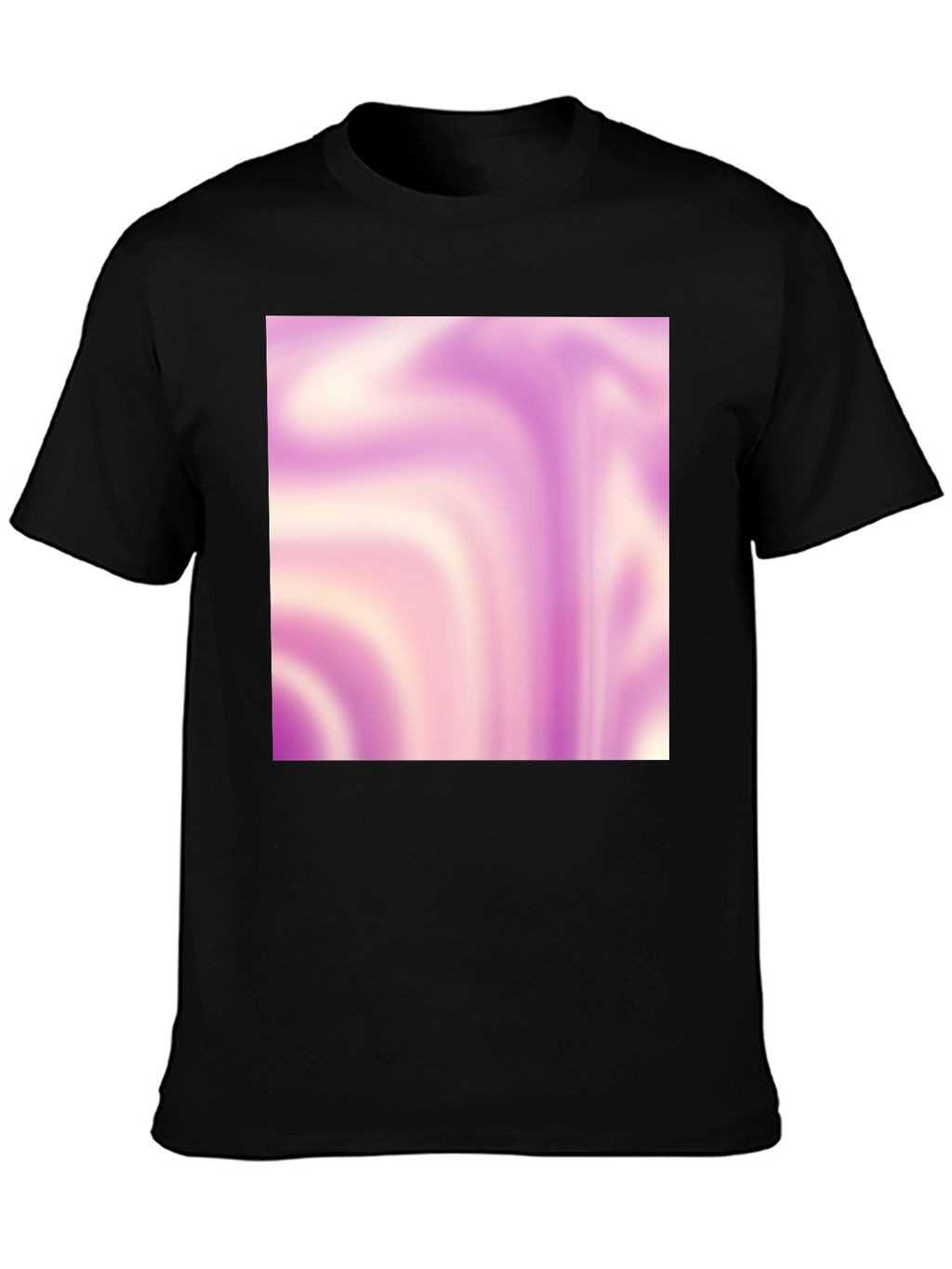 Abstract Swirl Tee - Trendy Graphic Print Black T-Shirt