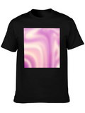 Abstract Swirl Tee - Trendy Graphic Print Black T-Shirt