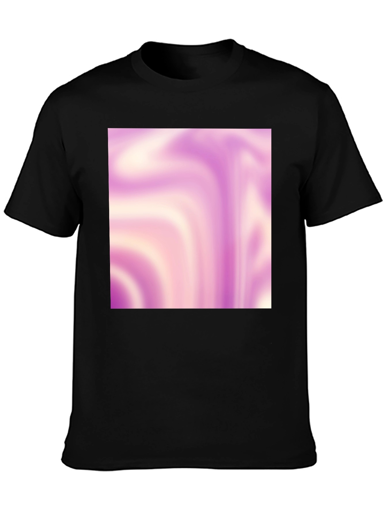 Abstract Swirl Tee - Trendy Graphic Print Black T-Shirt