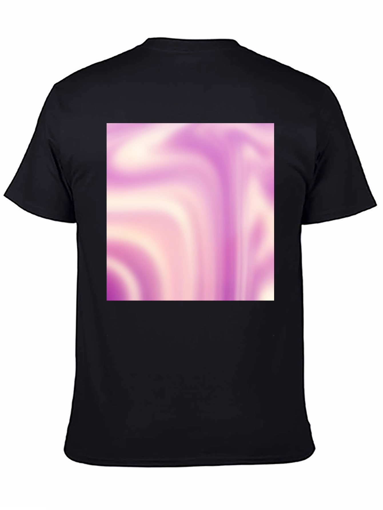Abstract Swirl Tee - Trendy Graphic Print Black T-Shirt