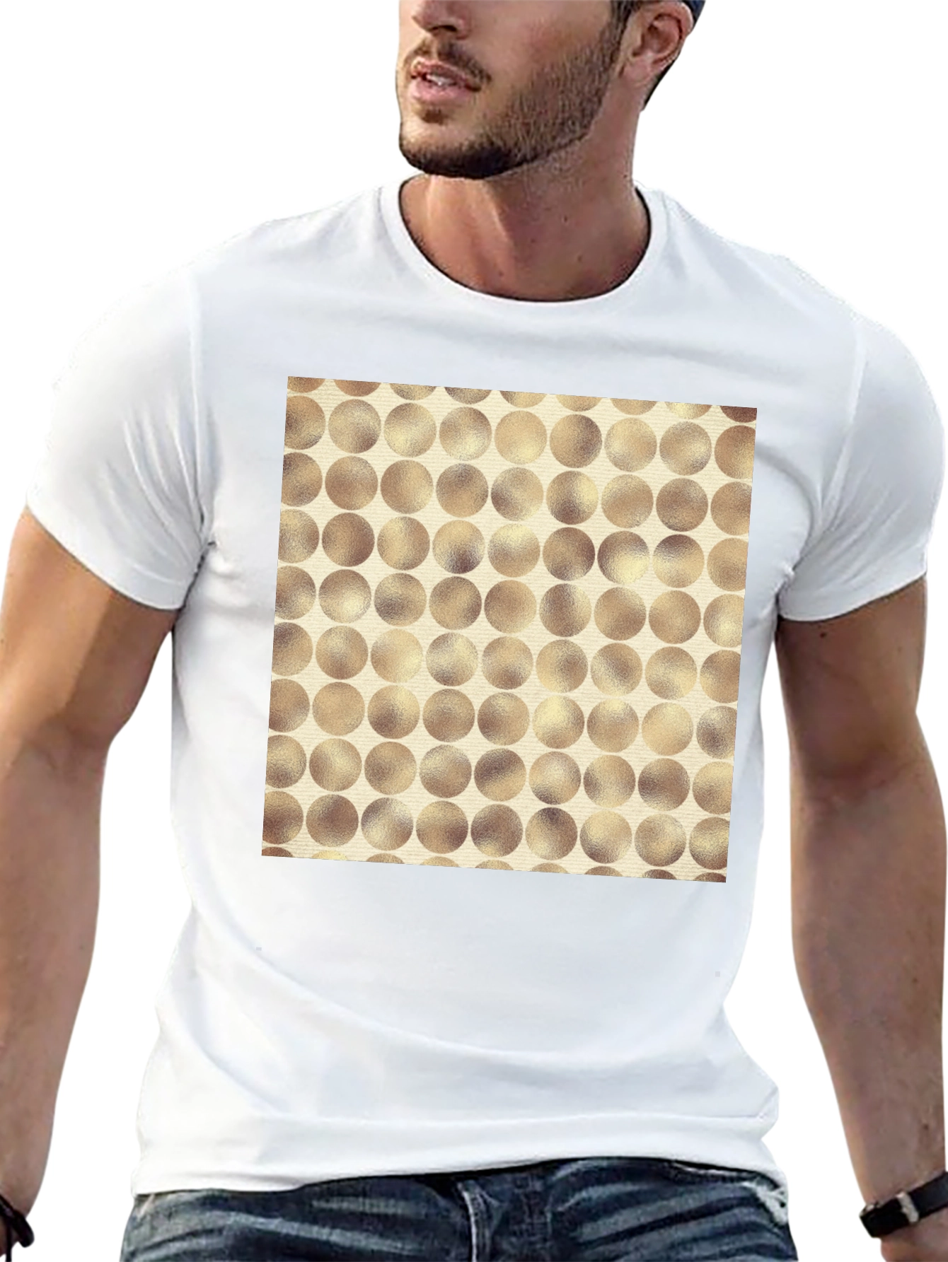 Modern Circle Pattern Tee - Stylish Casual Wear