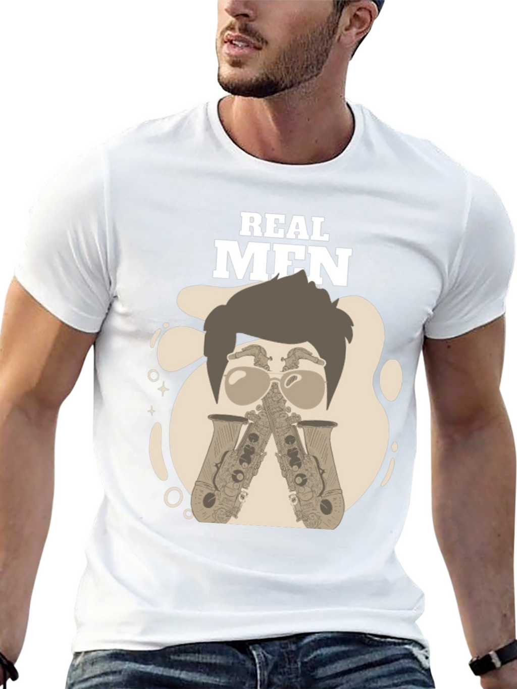 Real Men Saxophone T-Shirt - Unique Graphic Tee