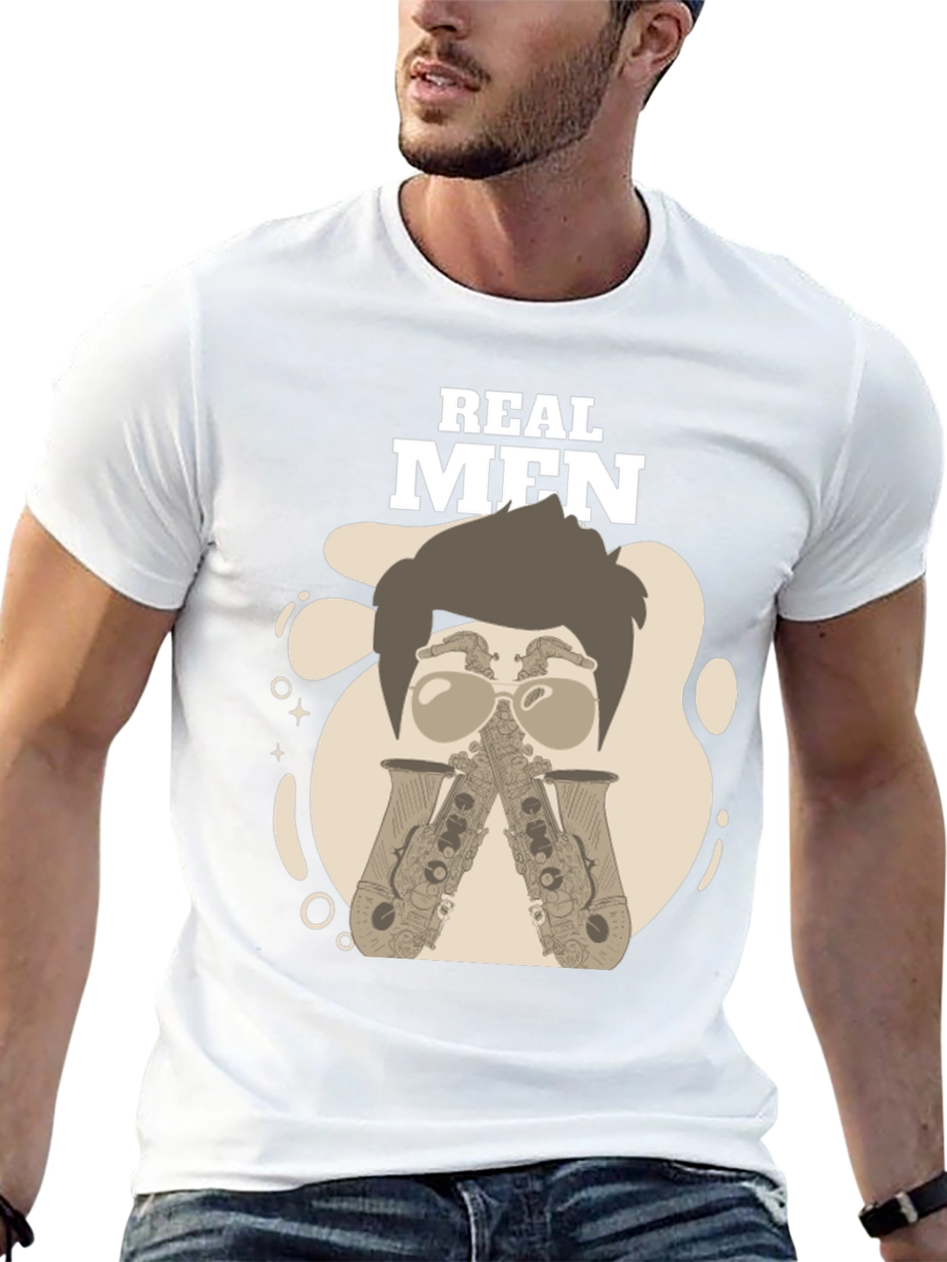 Real Men Saxophone T-Shirt - Unique Graphic Tee