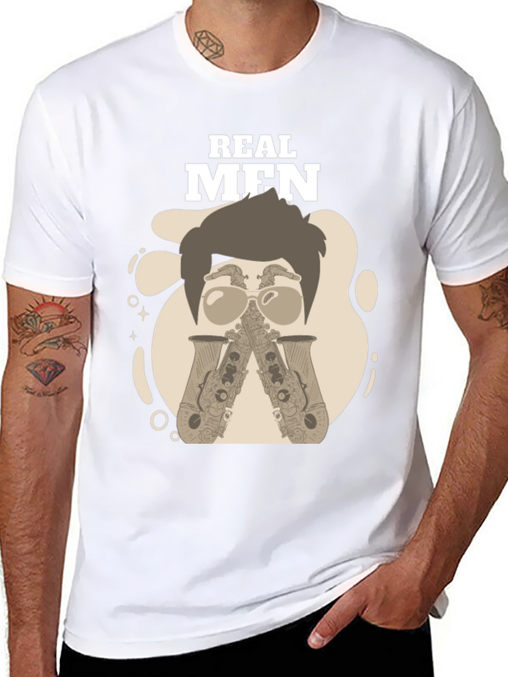 Real Men Saxophone T-Shirt - Unique Graphic Tee